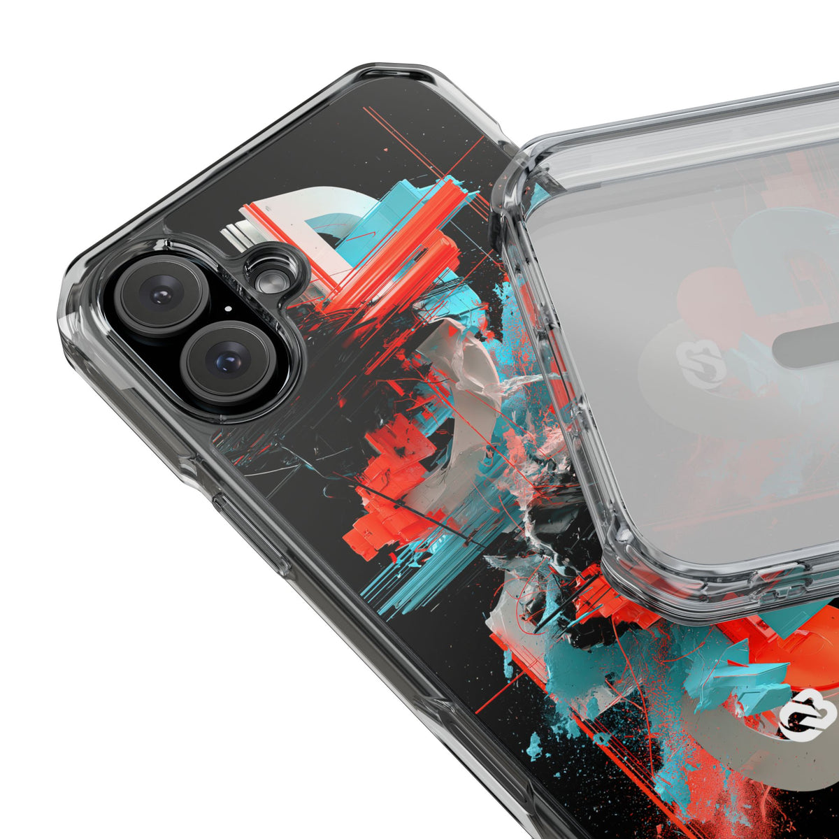 Fragmented Cyber Core · Clear Impact Magnetic Phone Case for iPhone · Black