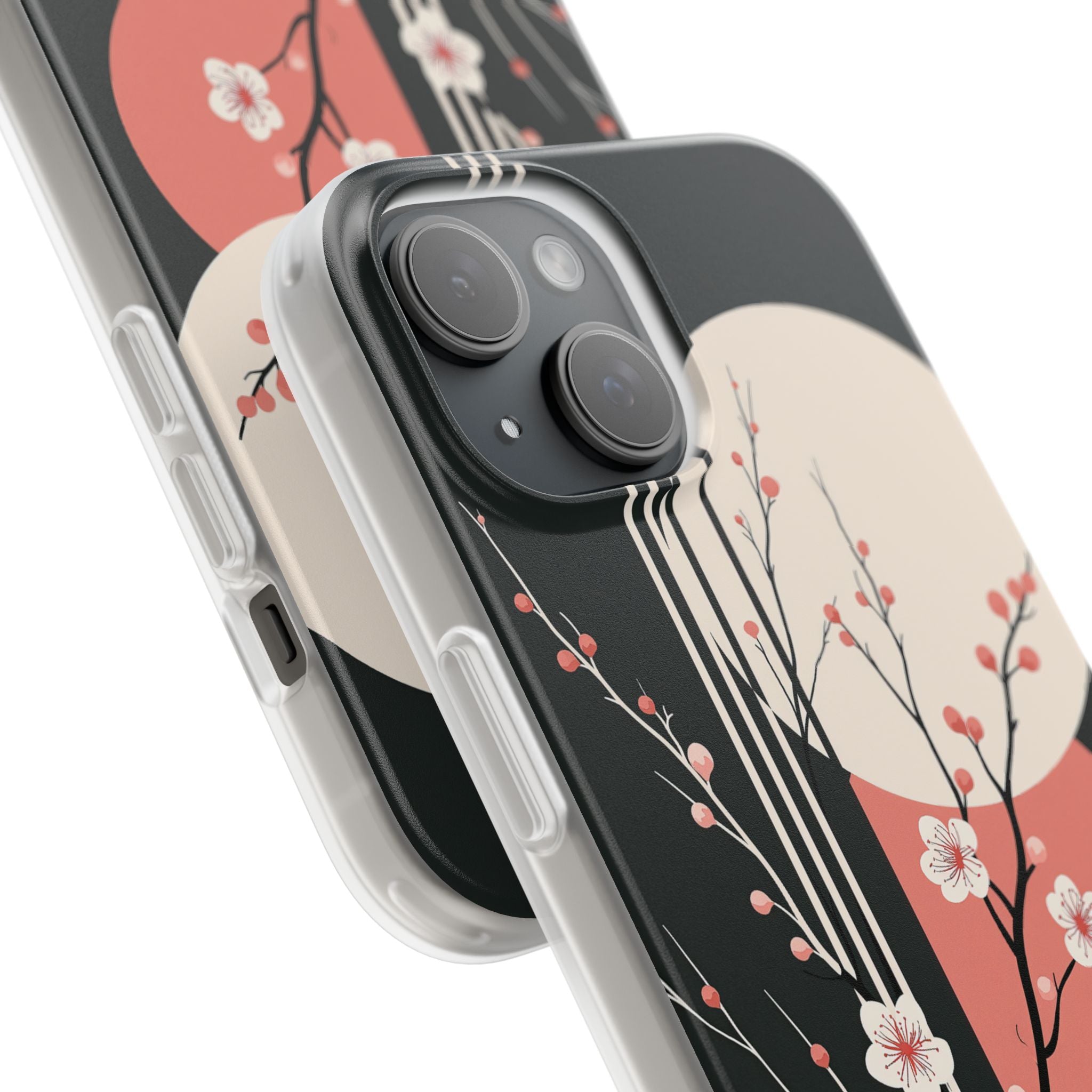 Black Lite Phone Case for iPhone - Kyoto Midnight Blossom