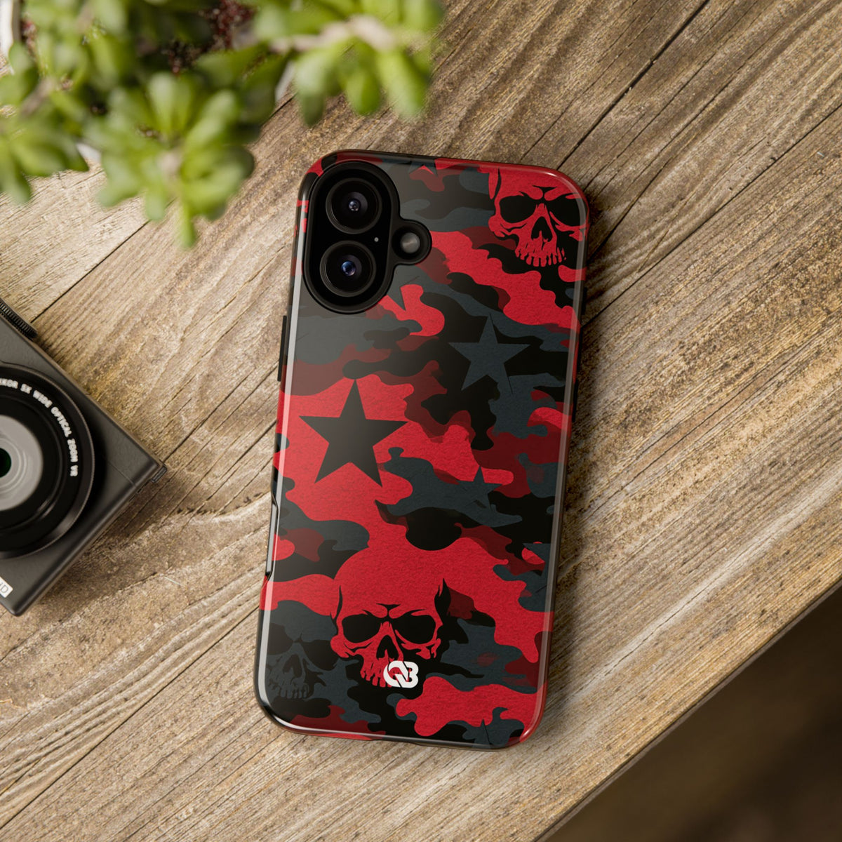 Crimson Skull Camo · Tough Phone Case for iPhone · Red