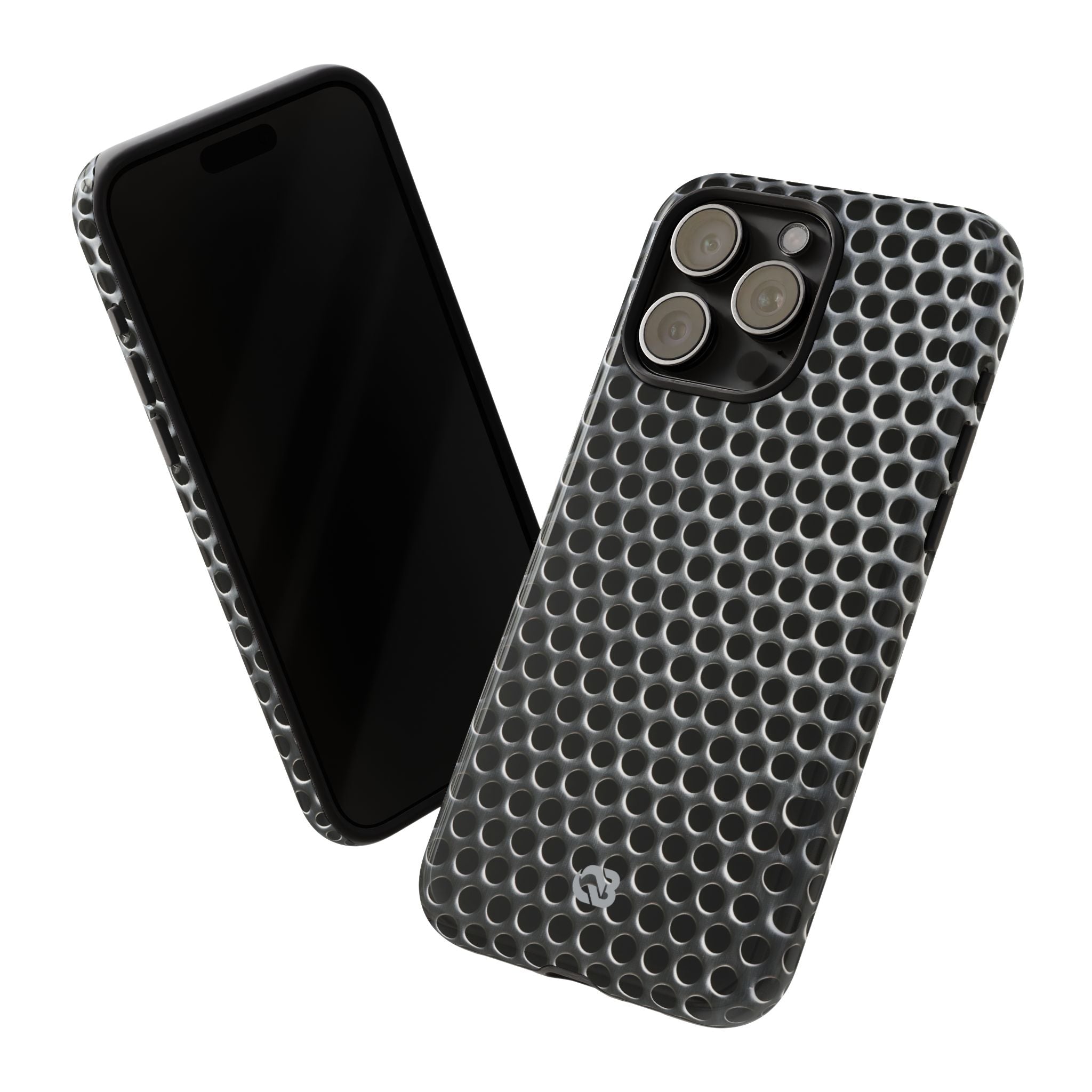 Silver Tough Phone Case for iPhone - Brutalist Steel Mesh