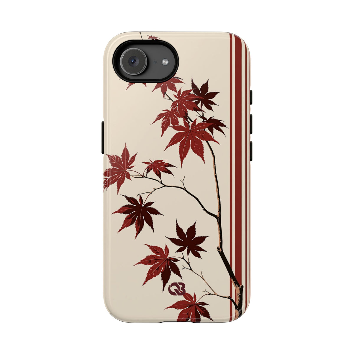 Crimson Maple Branch · Tough Phone Case for iPhone · Beige
