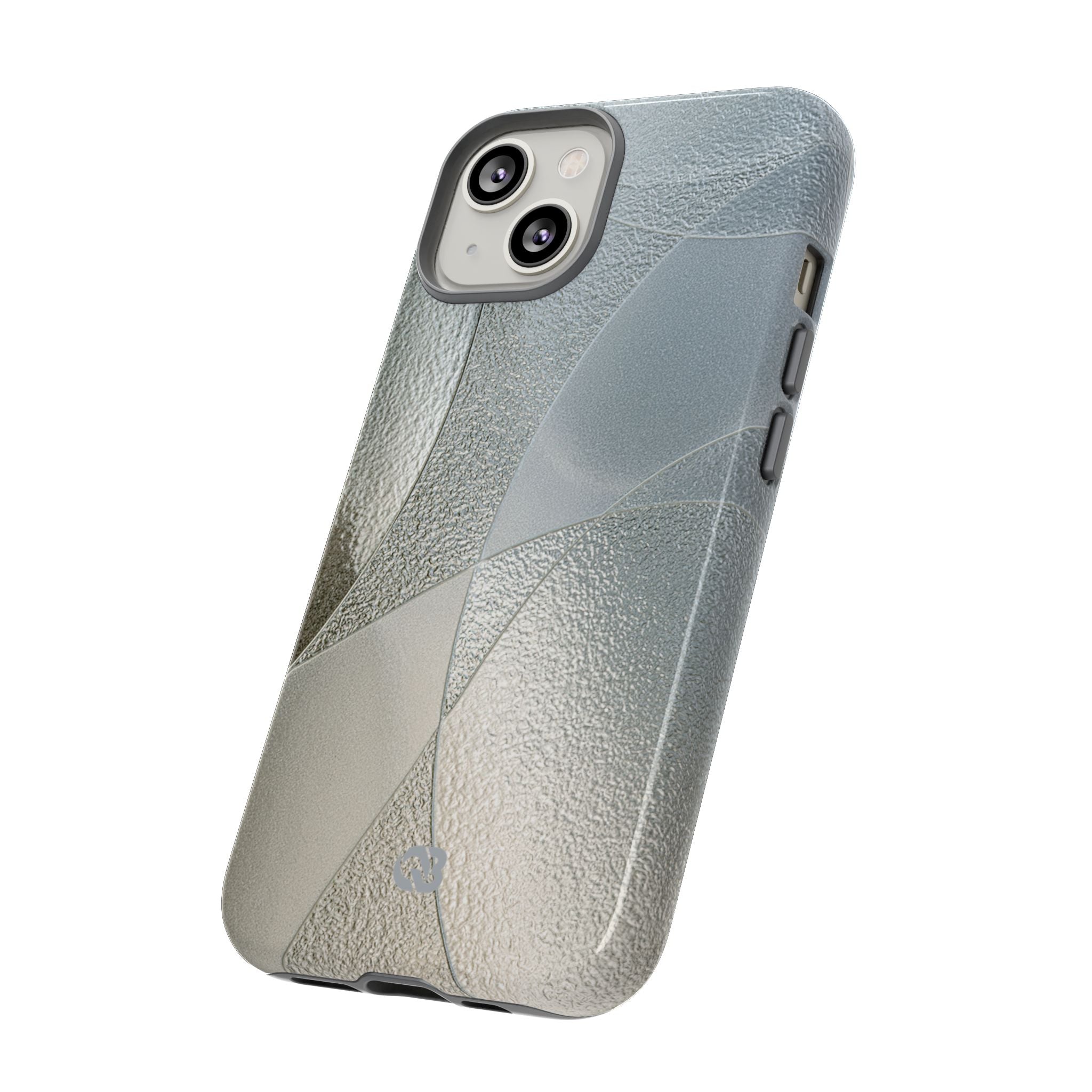 Silver Tough Phone Case for iPhone - Frosted Silver Mosaic