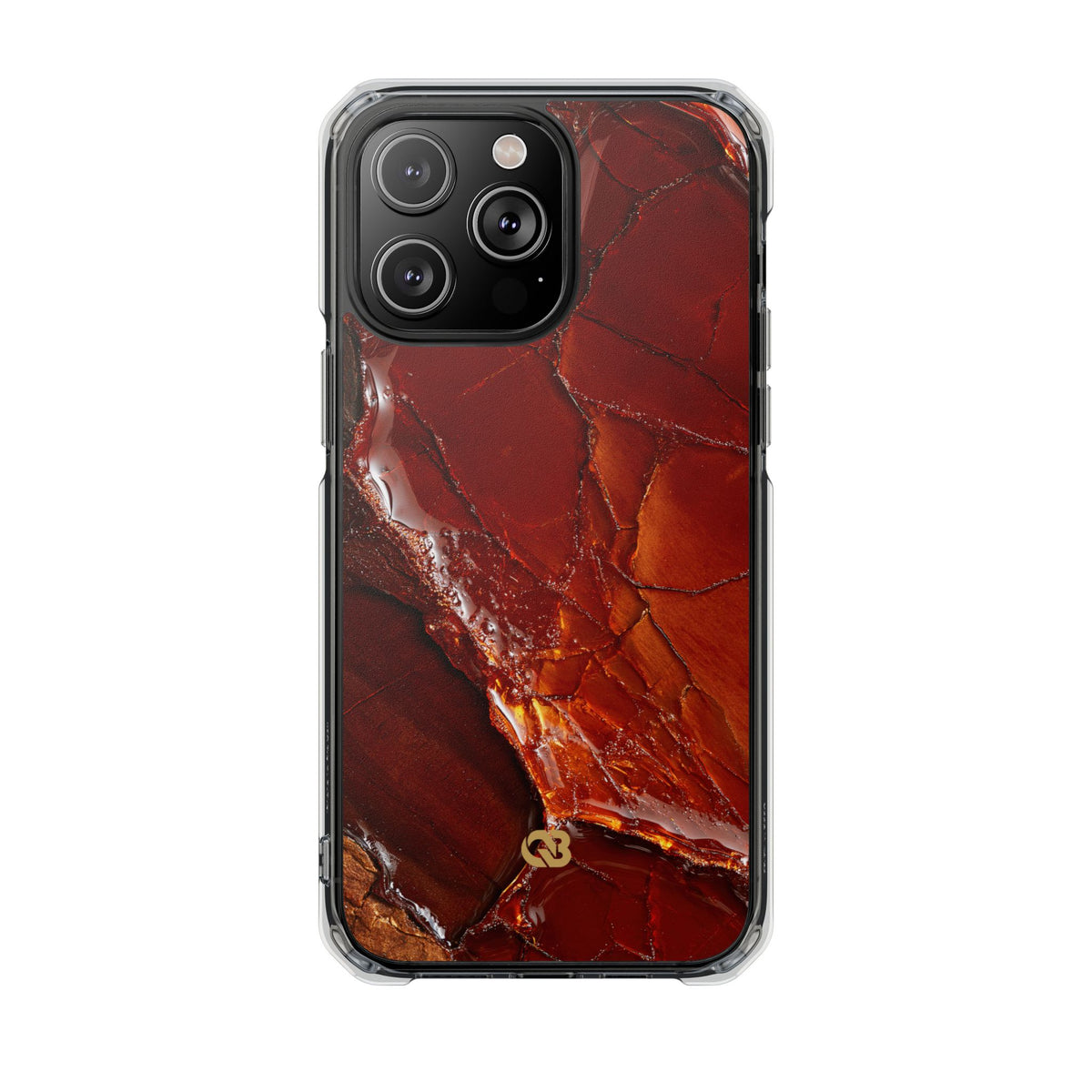 Amber Embrace · Clear Impact Magnetic Phone Case for iPhone · Brown