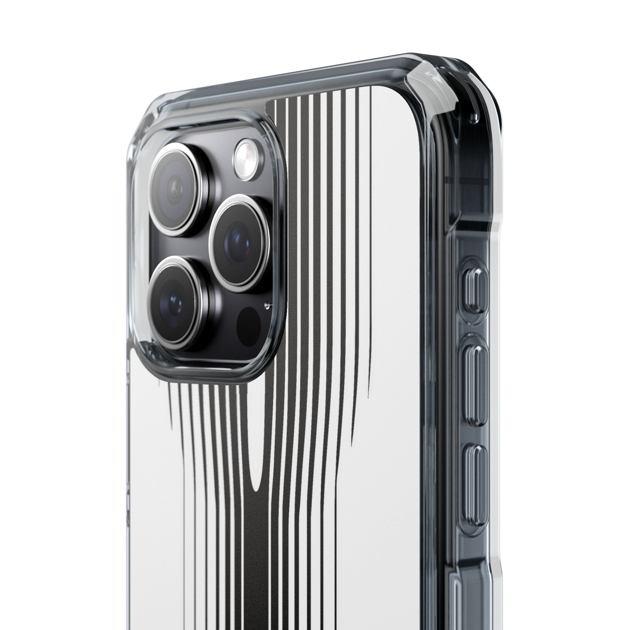 White Impact MagSafe Phone Case for iPhone - Kinetic Mono Distortion