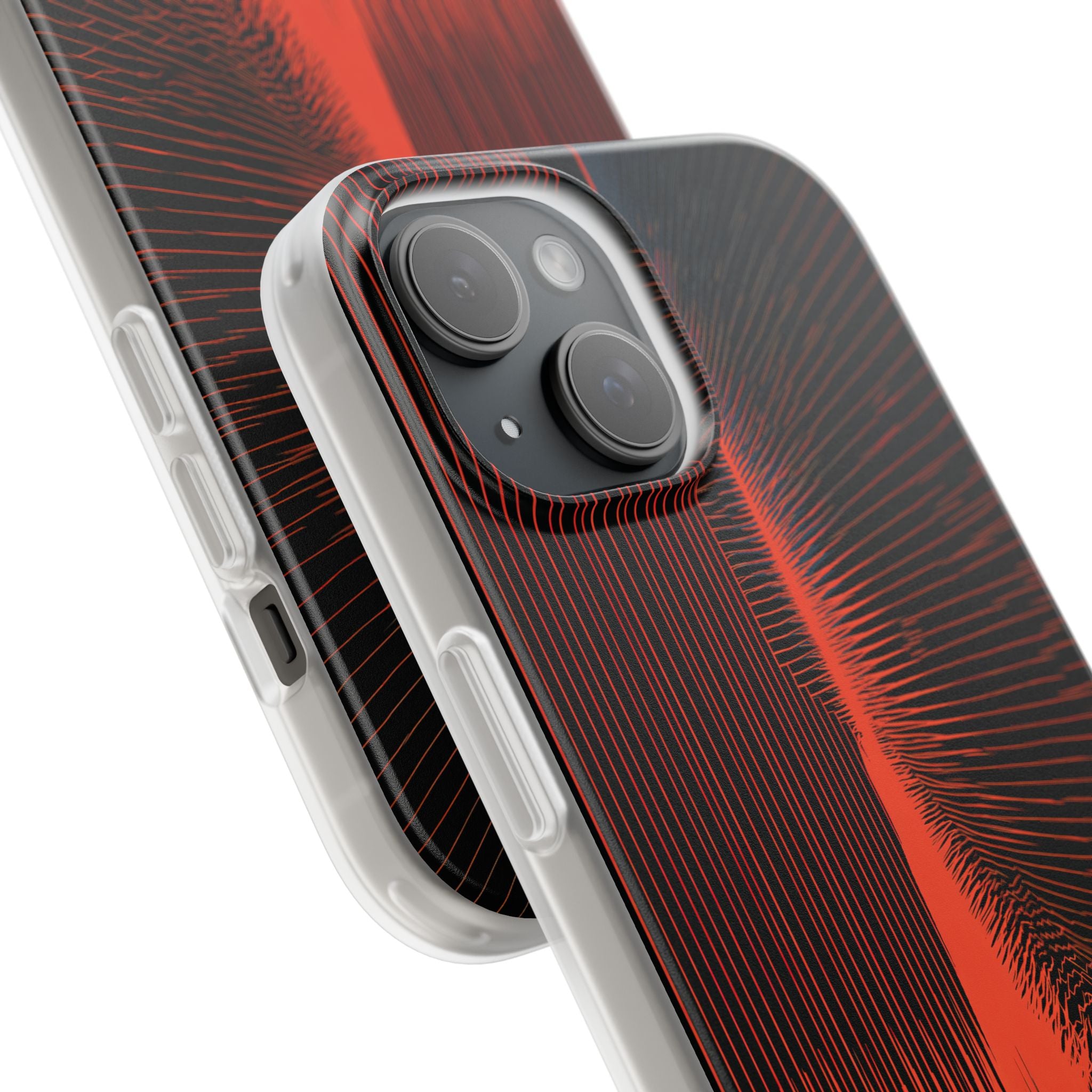 Red Lite Phone Case for iPhone - Crimson Frequency Pulse