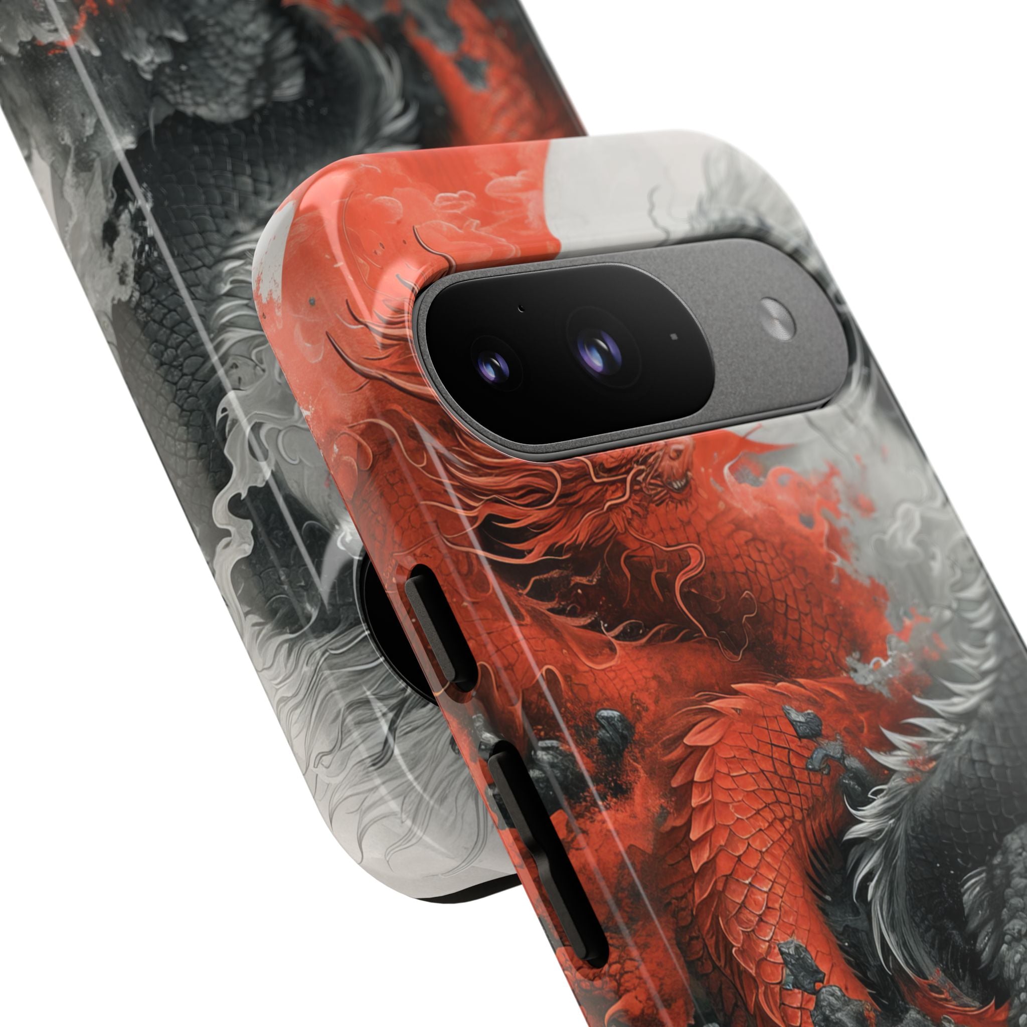 Twin Dragons Crimson Google Pixel 9 Case - Tough
