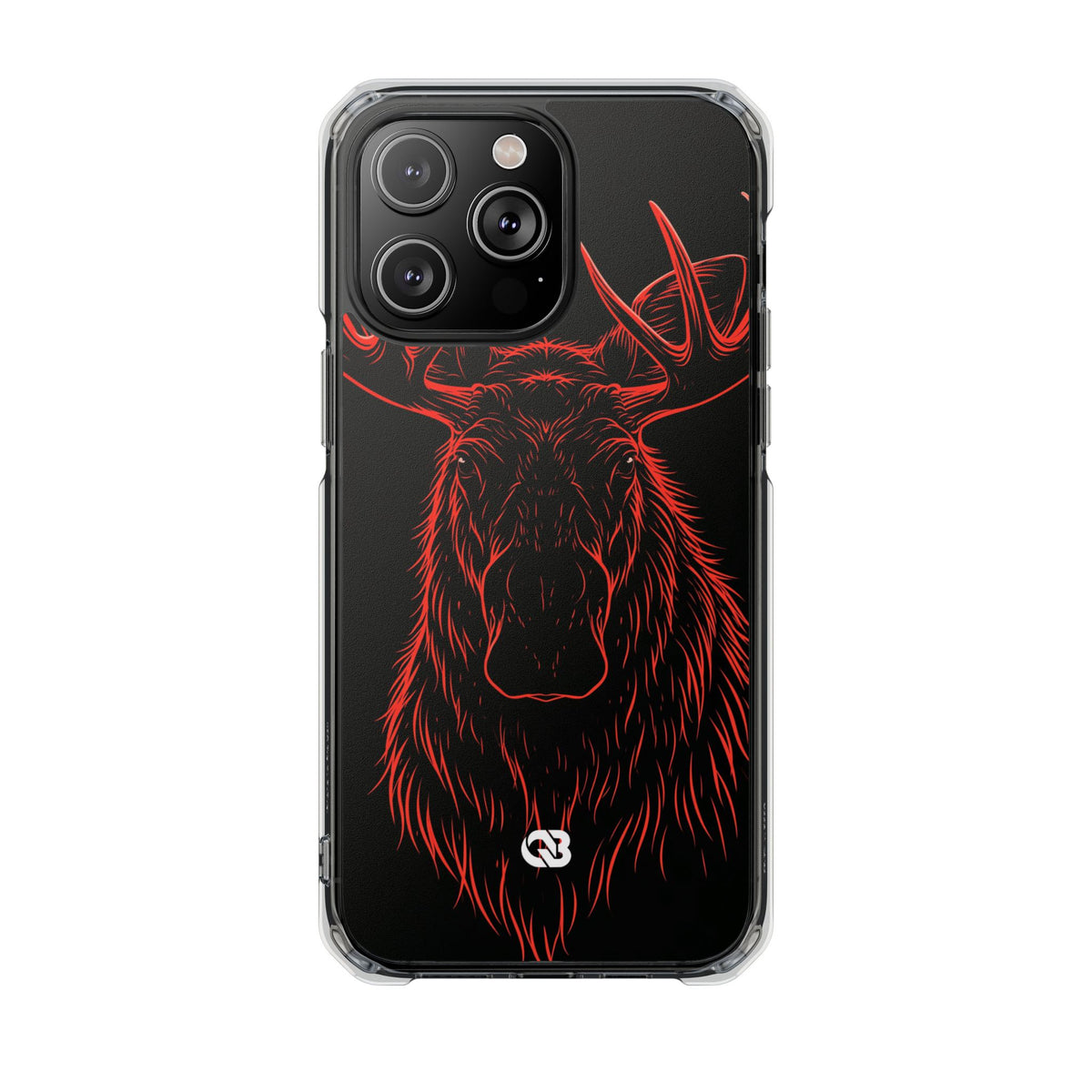 Crimson Horizon Moose · Impact Magnetic Phone Case for iPhone · Black
