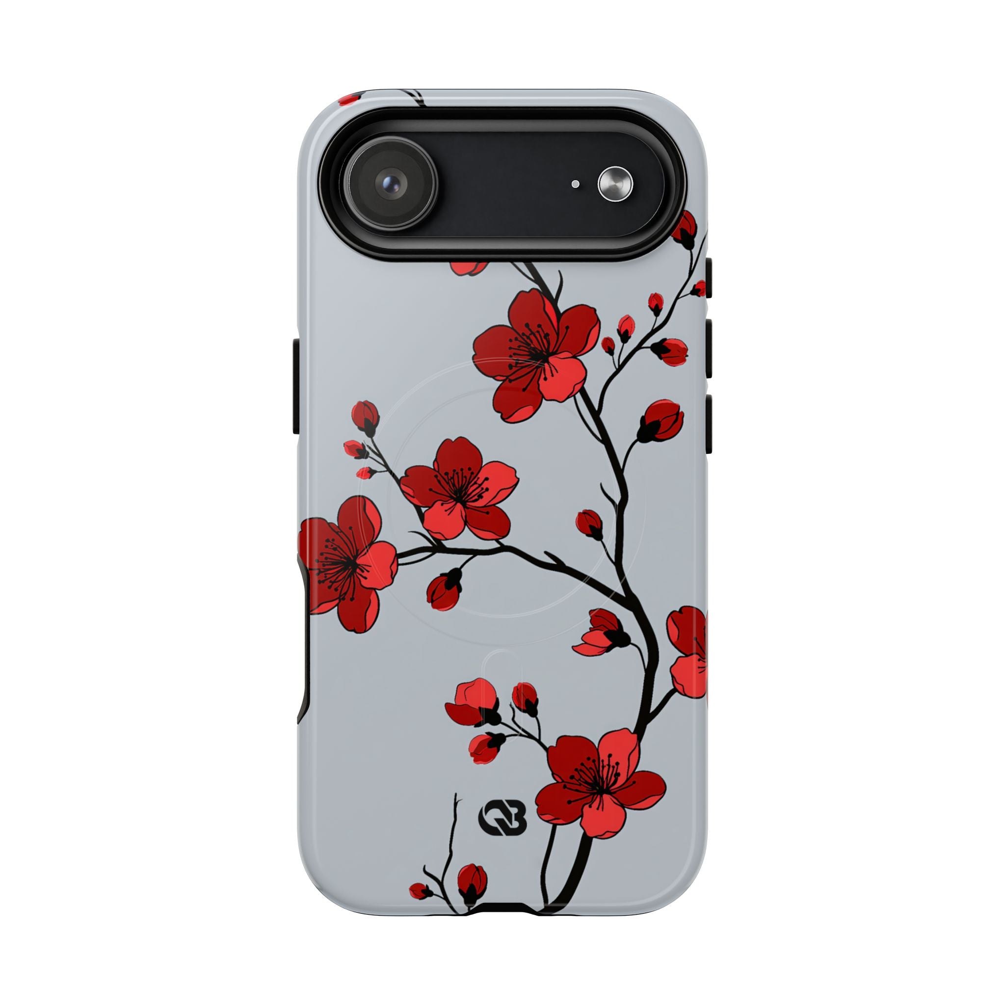 Grey Tough 2.0 Magsafe Phone Case for iPhone - Crimson Blossom Onyx
