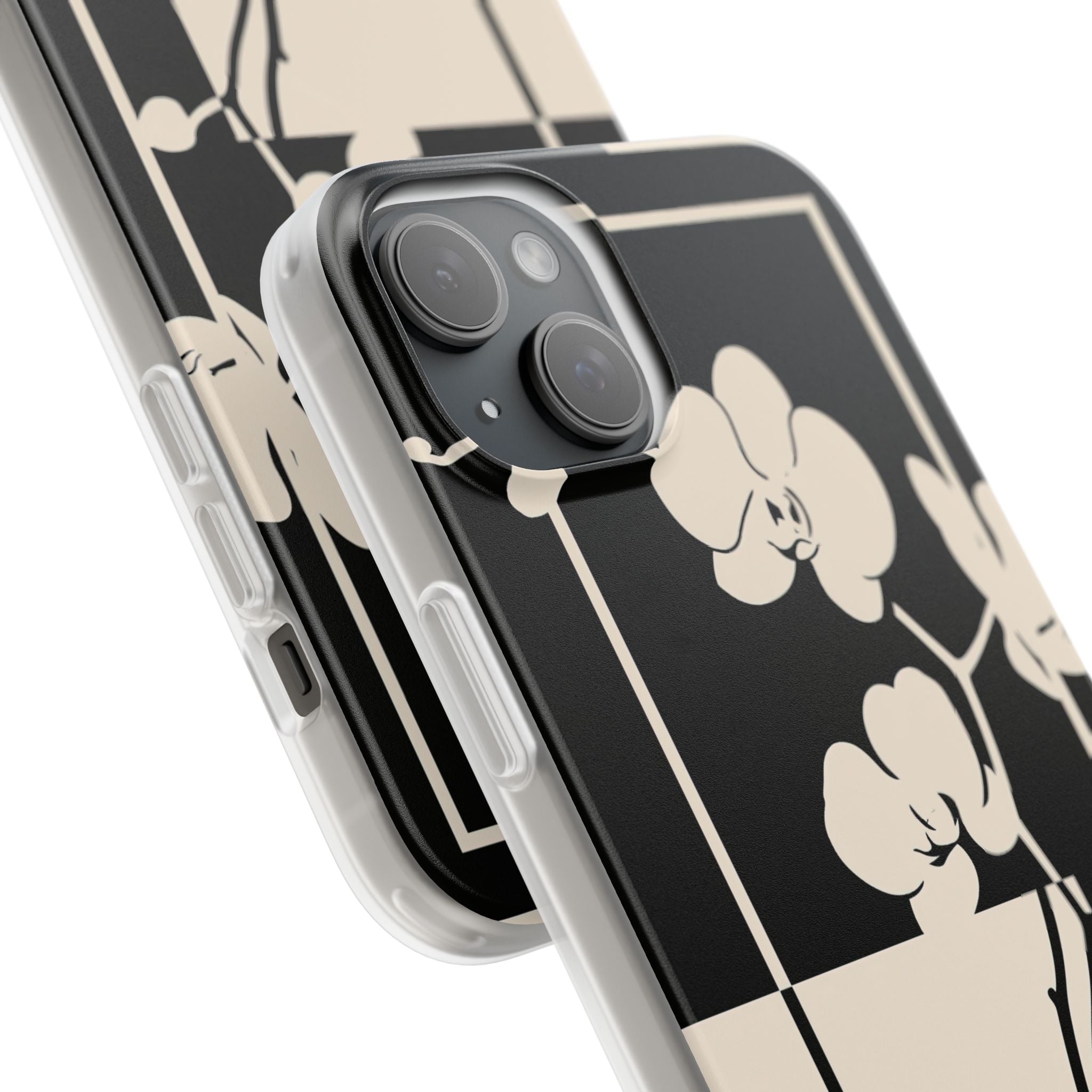Beige Lite Phone Case for iPhone - Nocturnal Orchid Frame