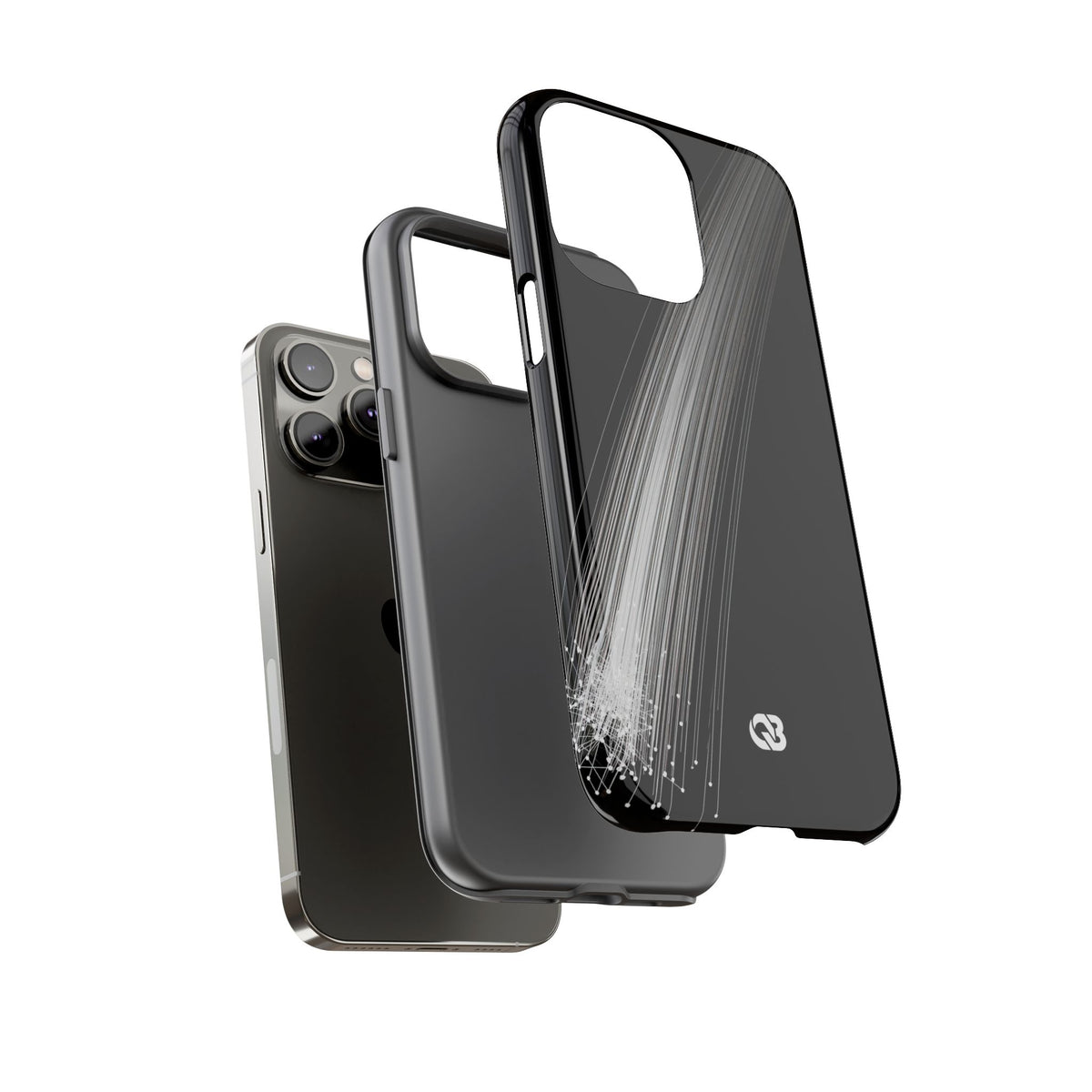 Black Tough Phone Case for iPhone - Linear Velocity Beam
