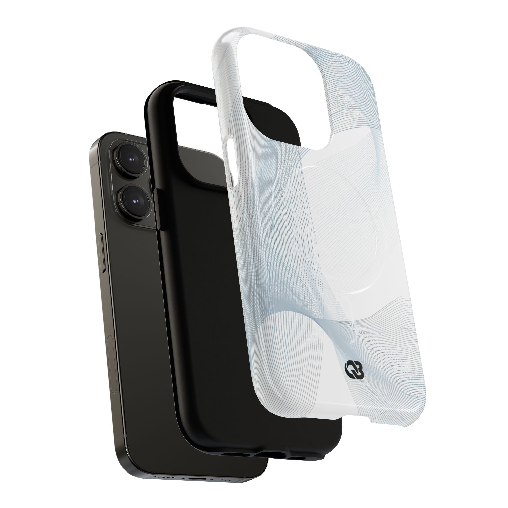 White Tough 2.0 Magsafe Phone Case for iPhone - Arctic Line Current