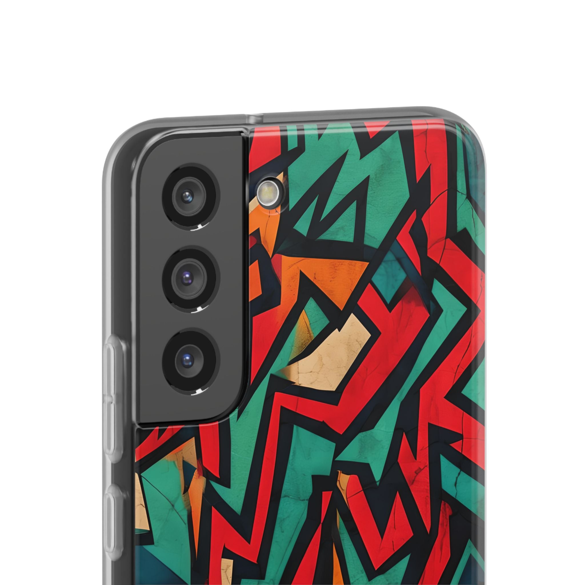 Jagged Teal Static · Soft Handyhülle für Samsung