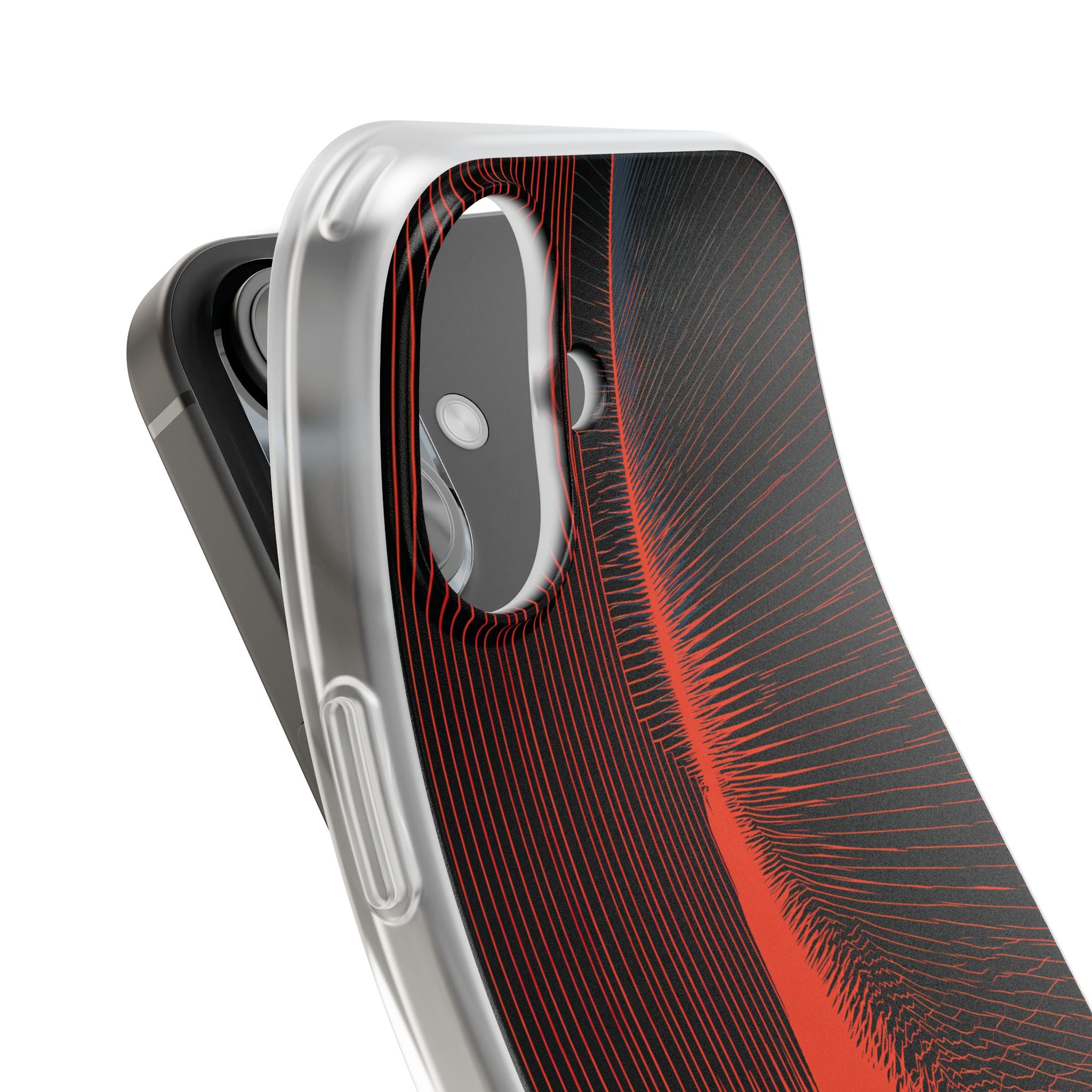 Red Lite Phone Case for iPhone - Crimson Frequency Pulse