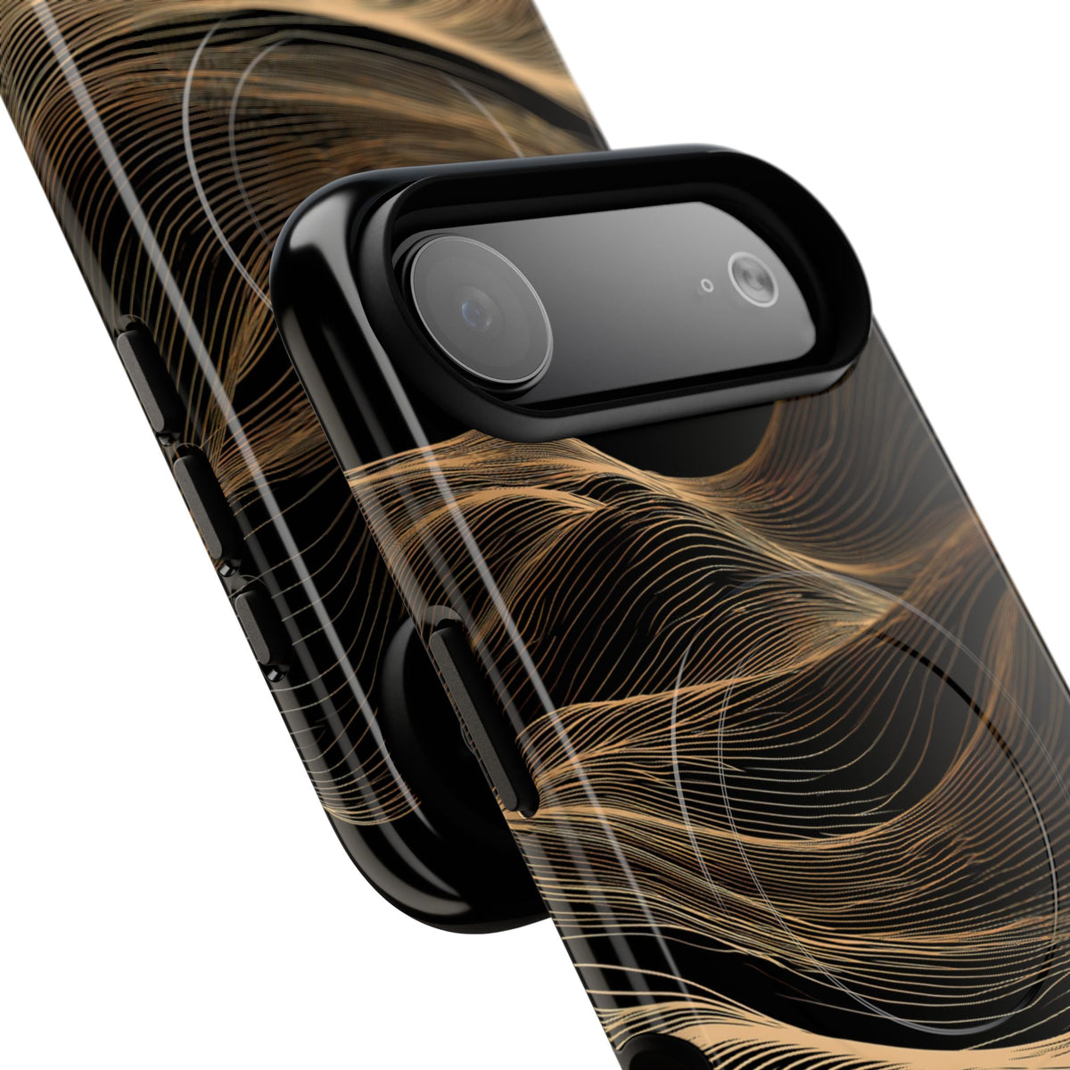 Black Tough 2.0 Magsafe Phone Case for iPhone - Copper Topo Ridge
