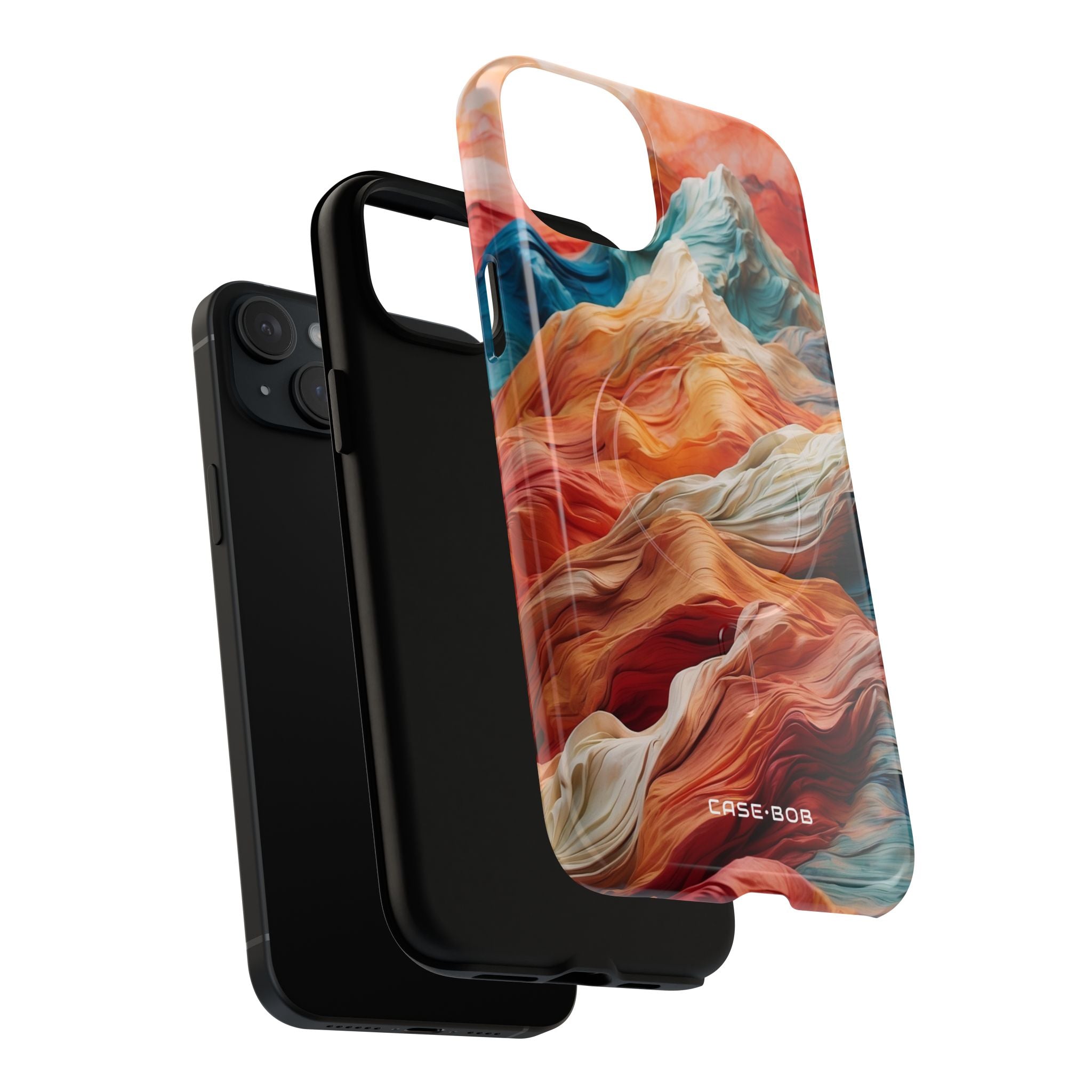 Fabric Peaks Cream iPhone 15 Plus Case - Tough+