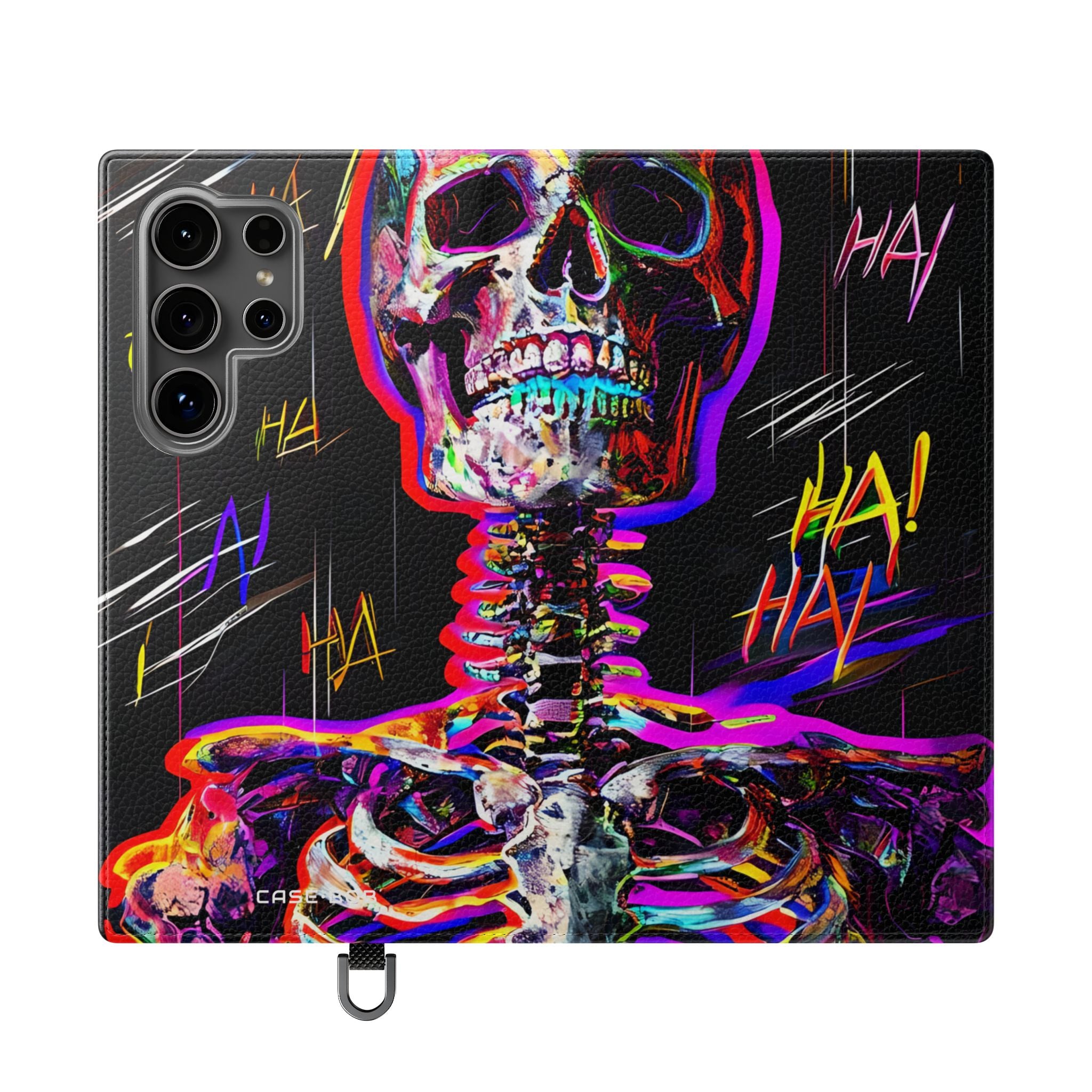 Neon Skeleton Laughter - Samsung S24 Ultra Case - Wallet