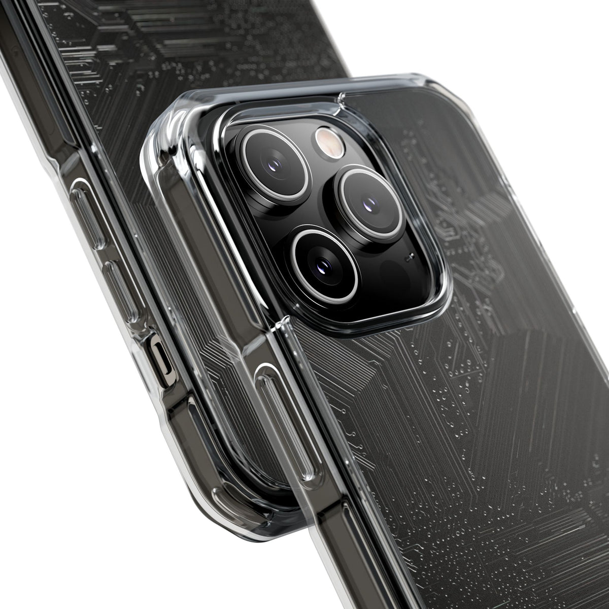 Obsidian Circuitry · Clear Impact Magnetic Phone Case for iPhone · Black