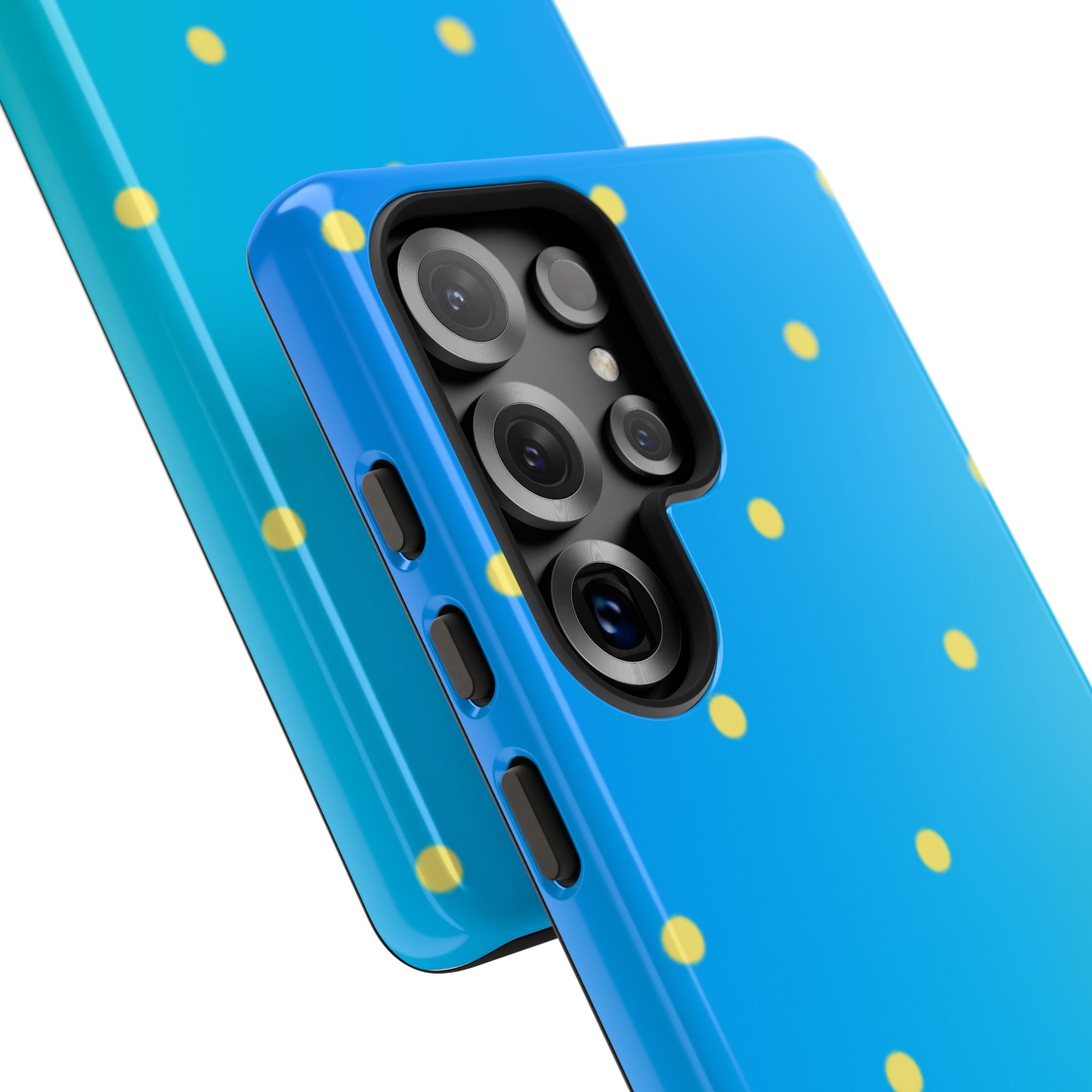 Cyan Sun Dots · Tough Handyhülle für Samsung
