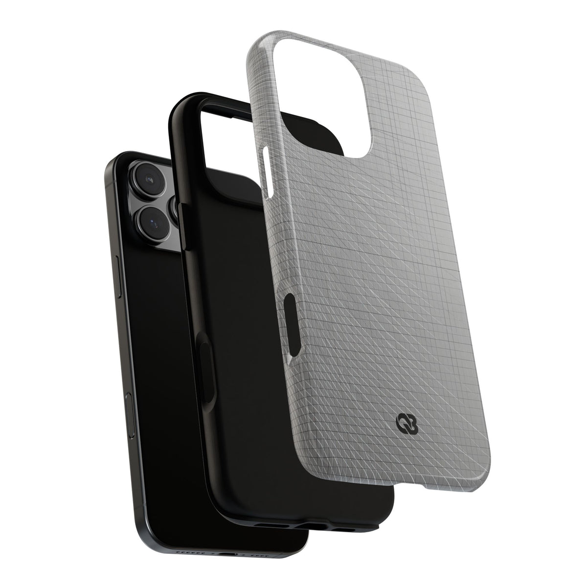 Grey Tough Phone Case for iPhone - Chrome Mesh Warp