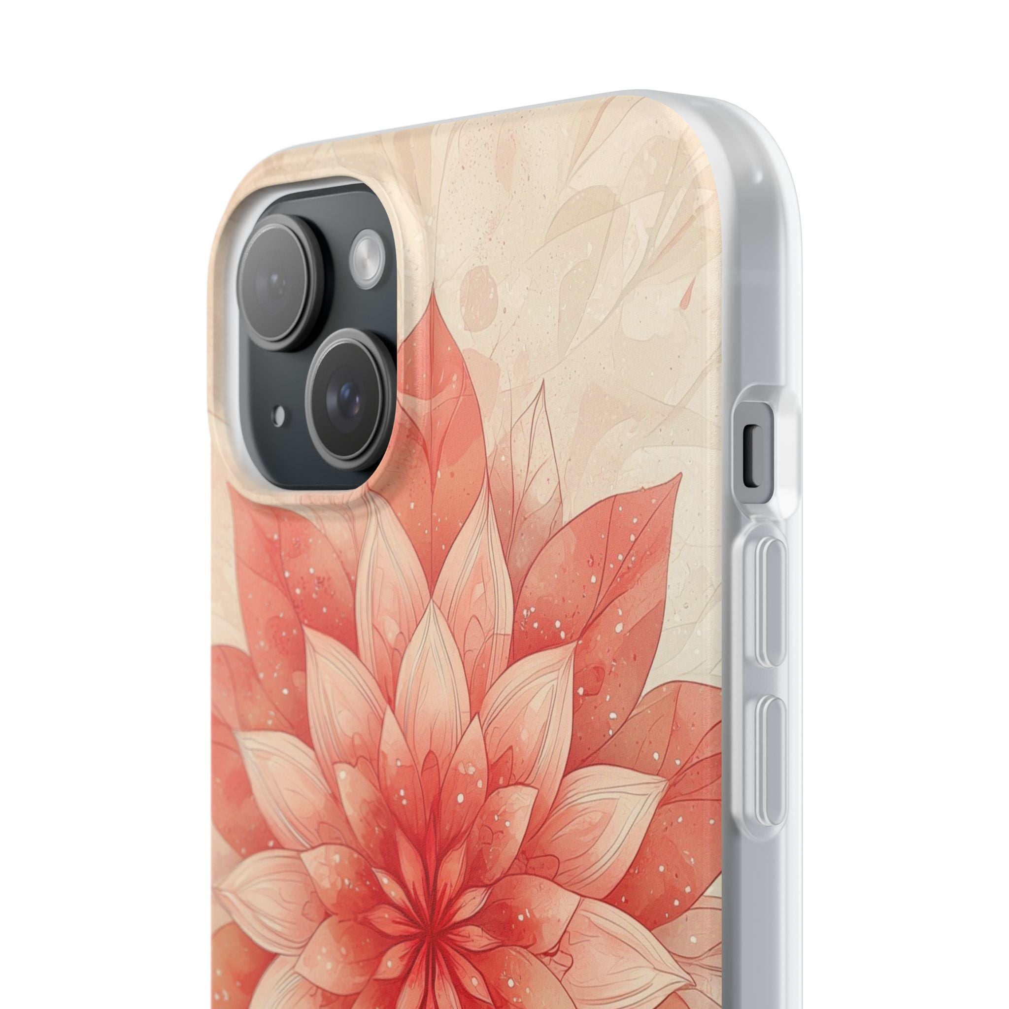 Coral Layered Bloom · Soft Phone Case for iPhone