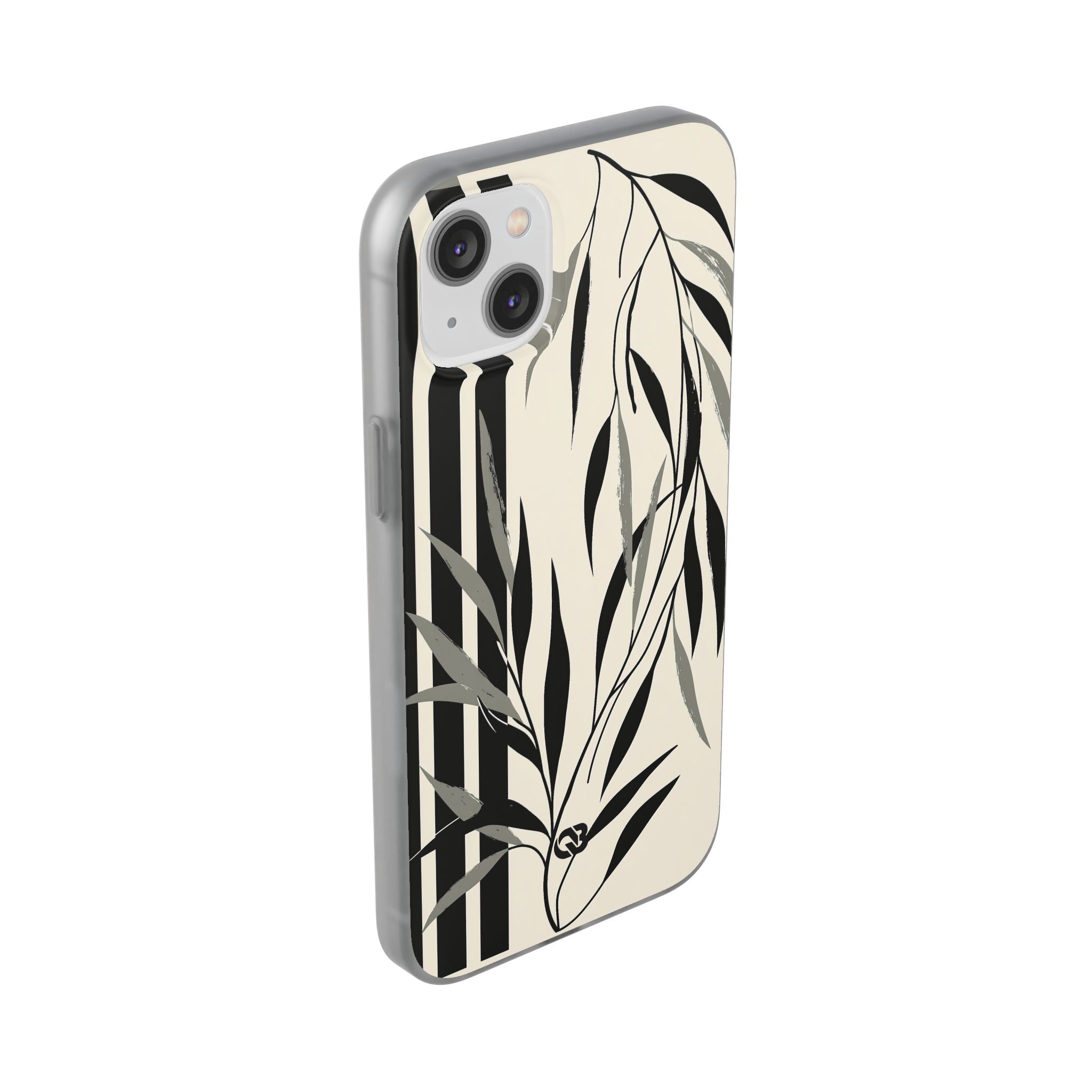 Beige Lite Phone Case for iPhone - Soot Leaf Sketch
