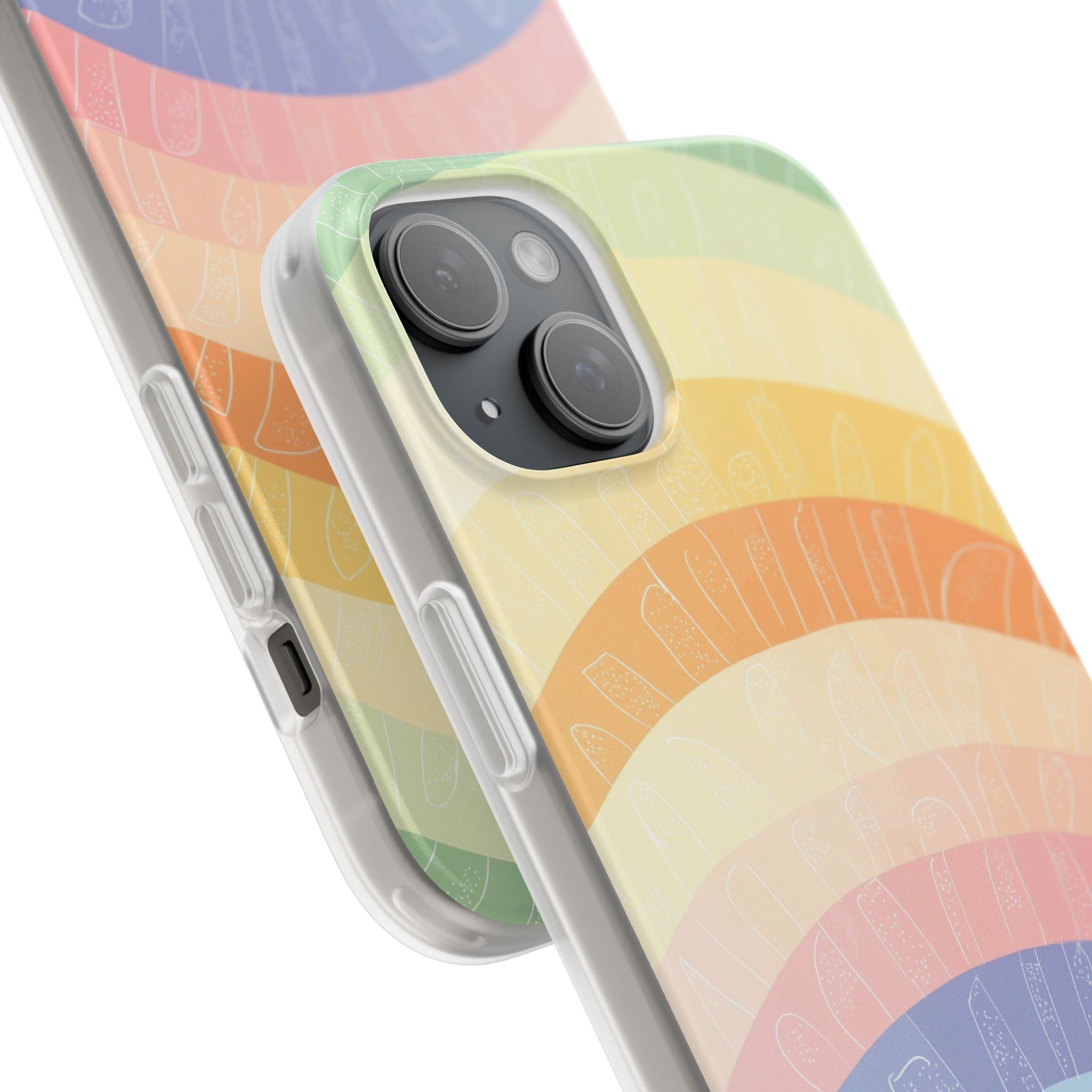 Pastell Regenbogen Bänder iPhone 15 Plus Case - Soft