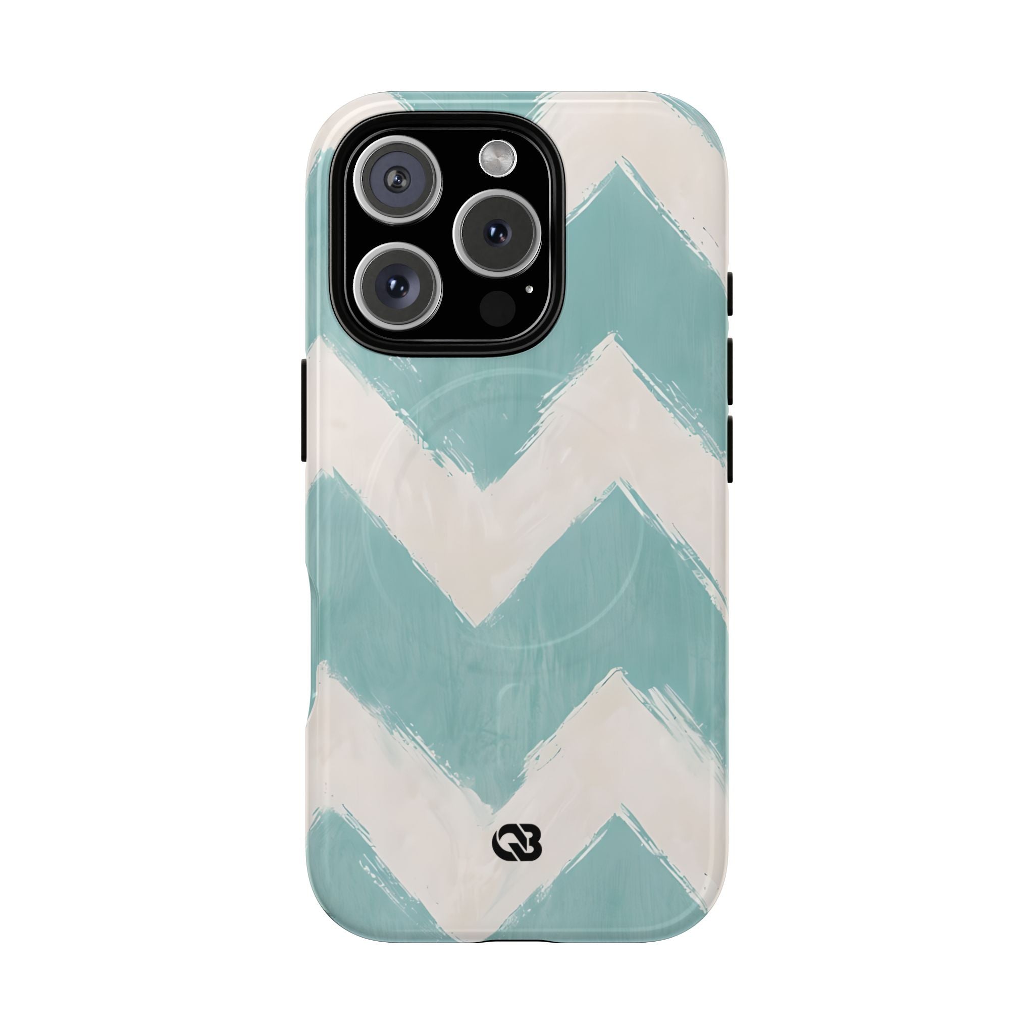 Teal Painted Chevron · Tough+ Phone Case for iPhone · Magsafe