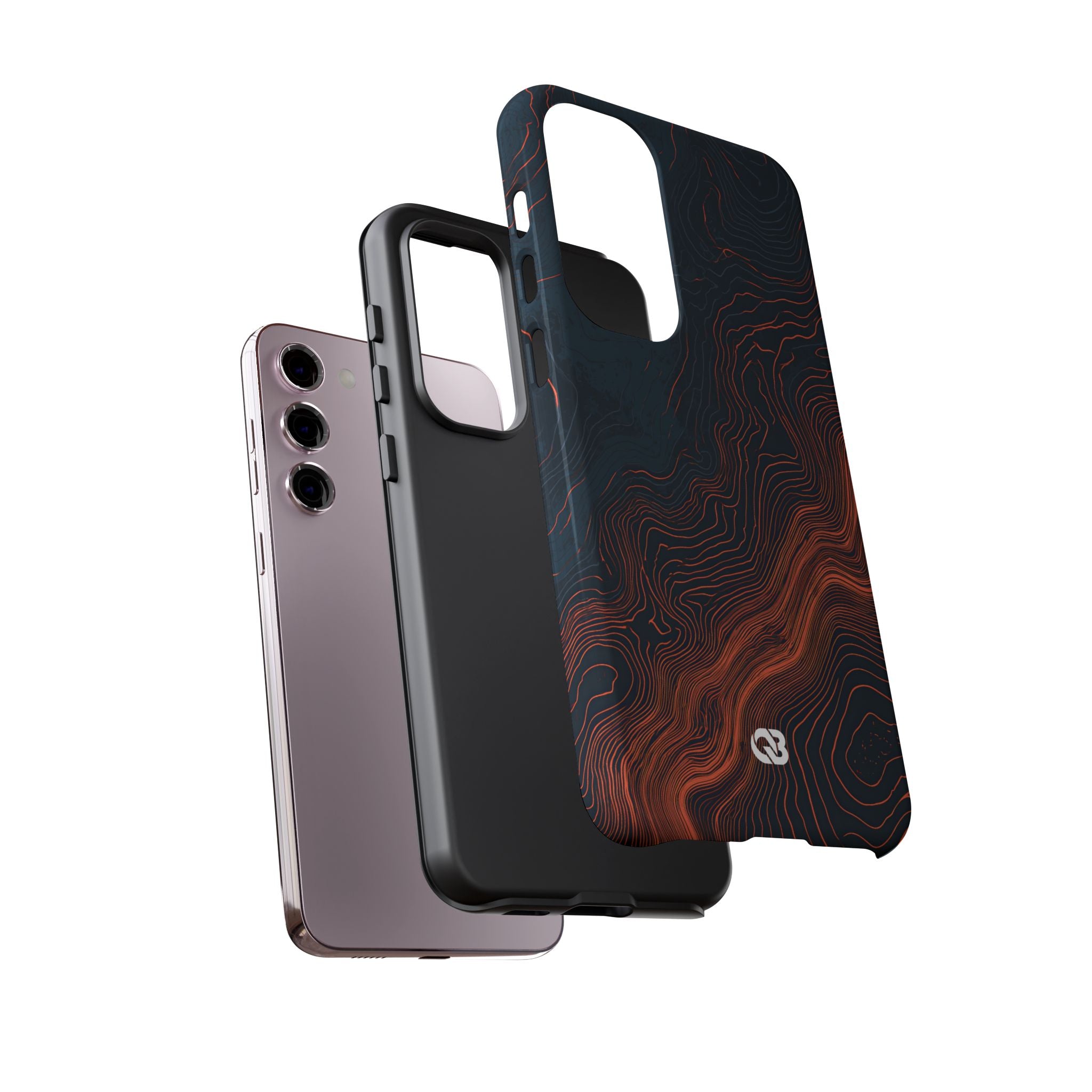 Black Tough Phone Case for Samsung - Volcanic Basalt Map