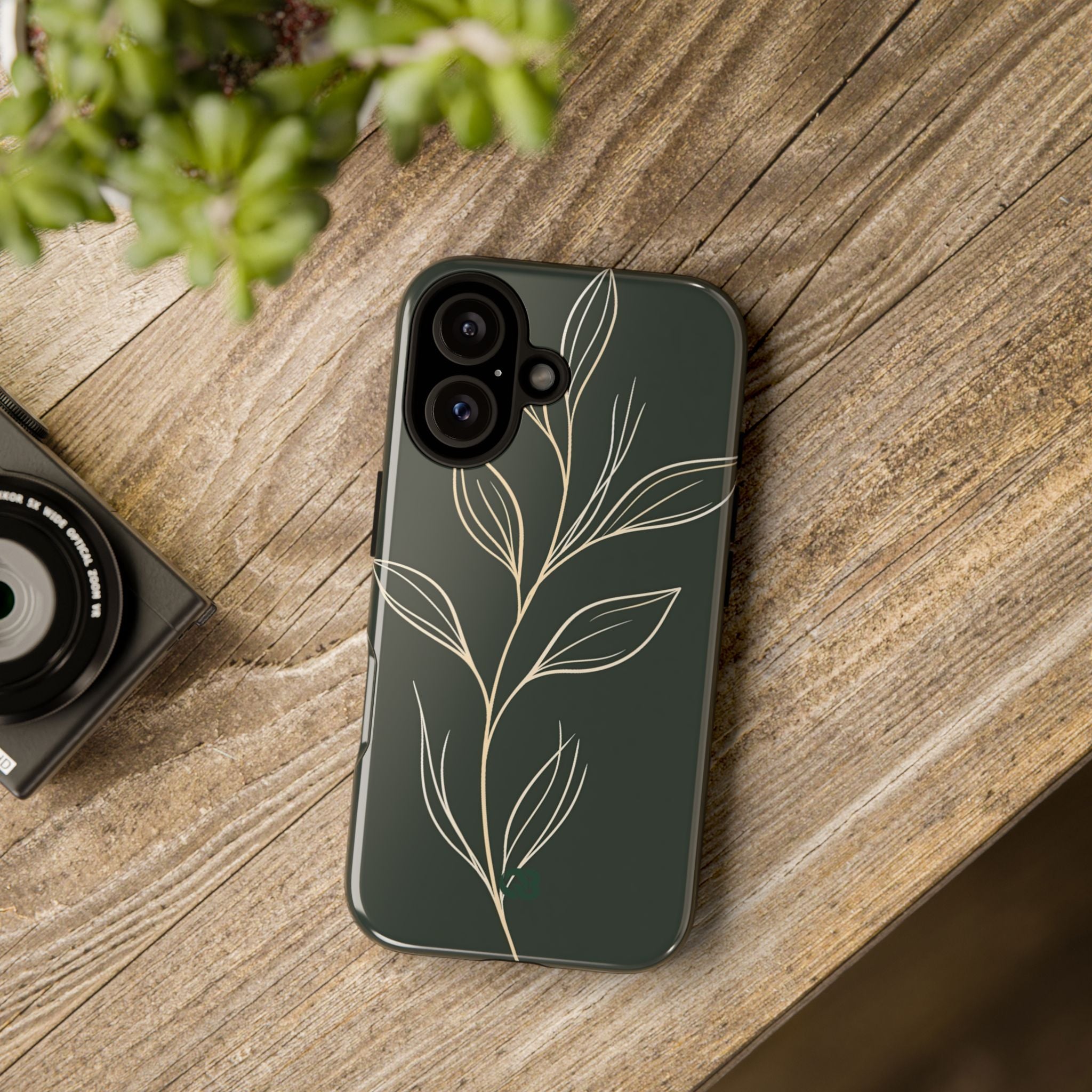 Green Tough Phone Case for iPhone - Deep Moss Willow