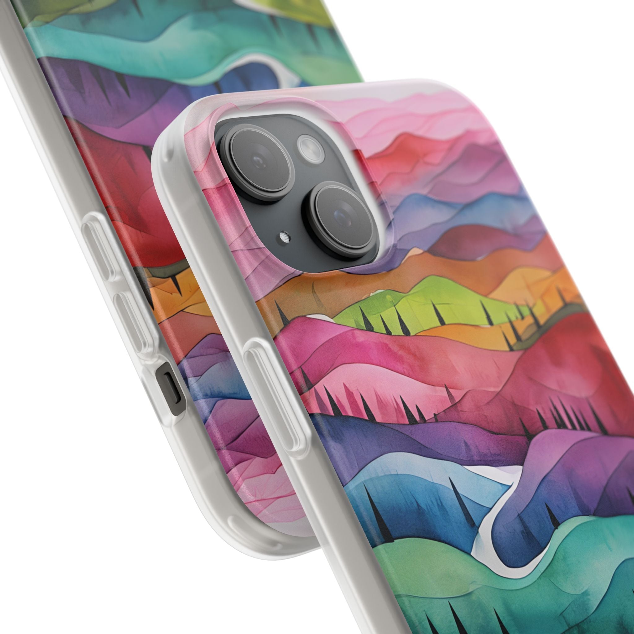 Fluid Rainbow Ridge · Soft Hoesje voor iPhone