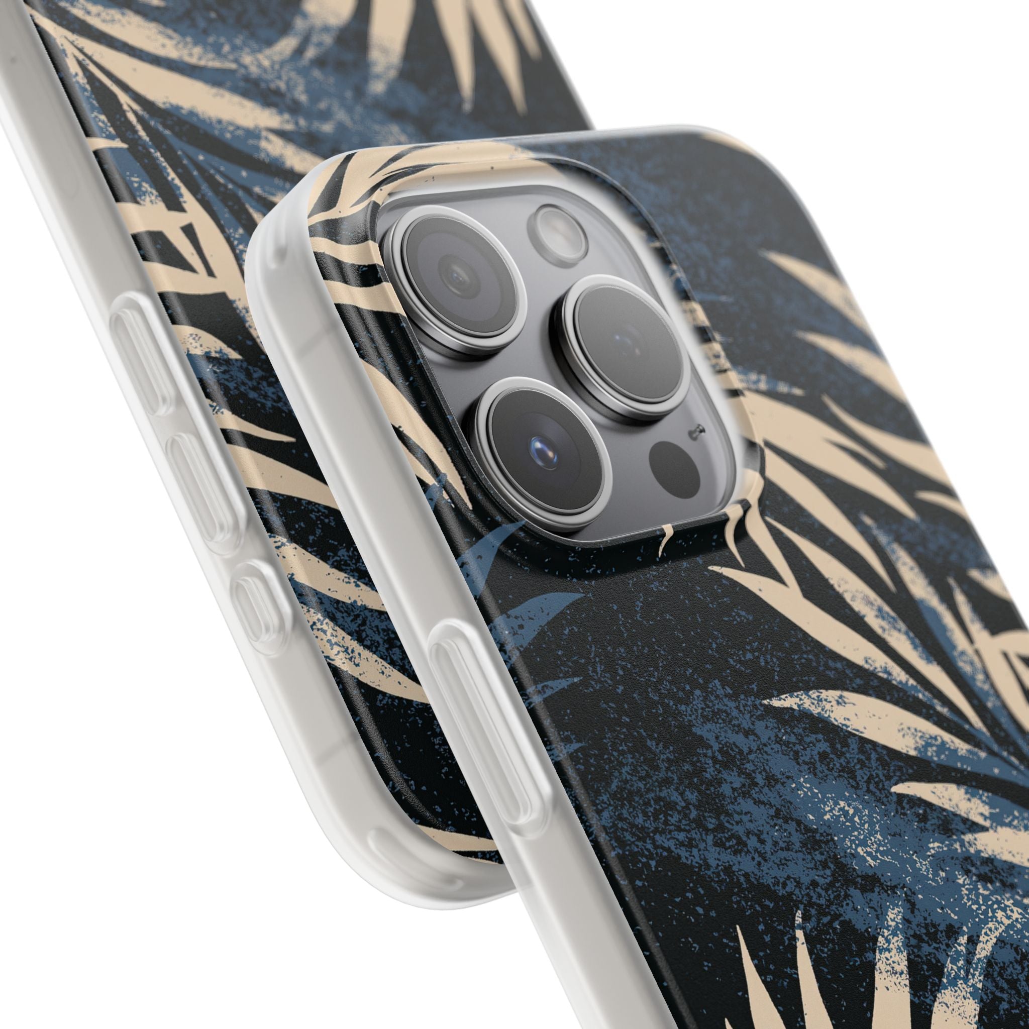 Blue Lite Phone Case for iPhone - Midnight Indigo Palm