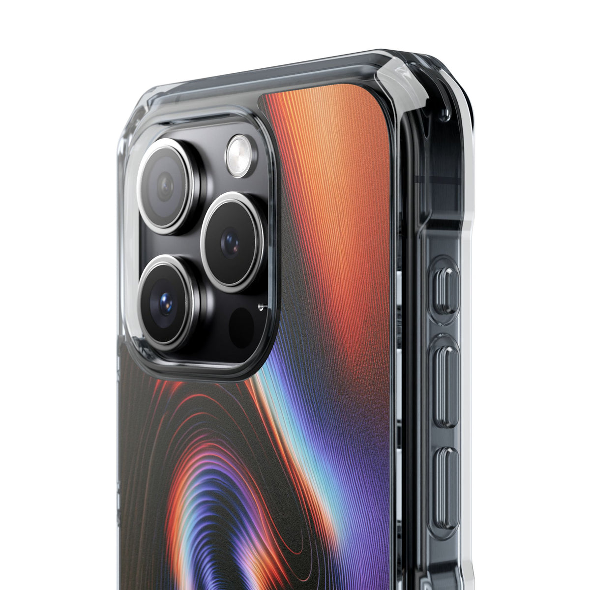 Prismatic Resonance · Clear Impact Magnetic Phone Case for iPhone · Purple
