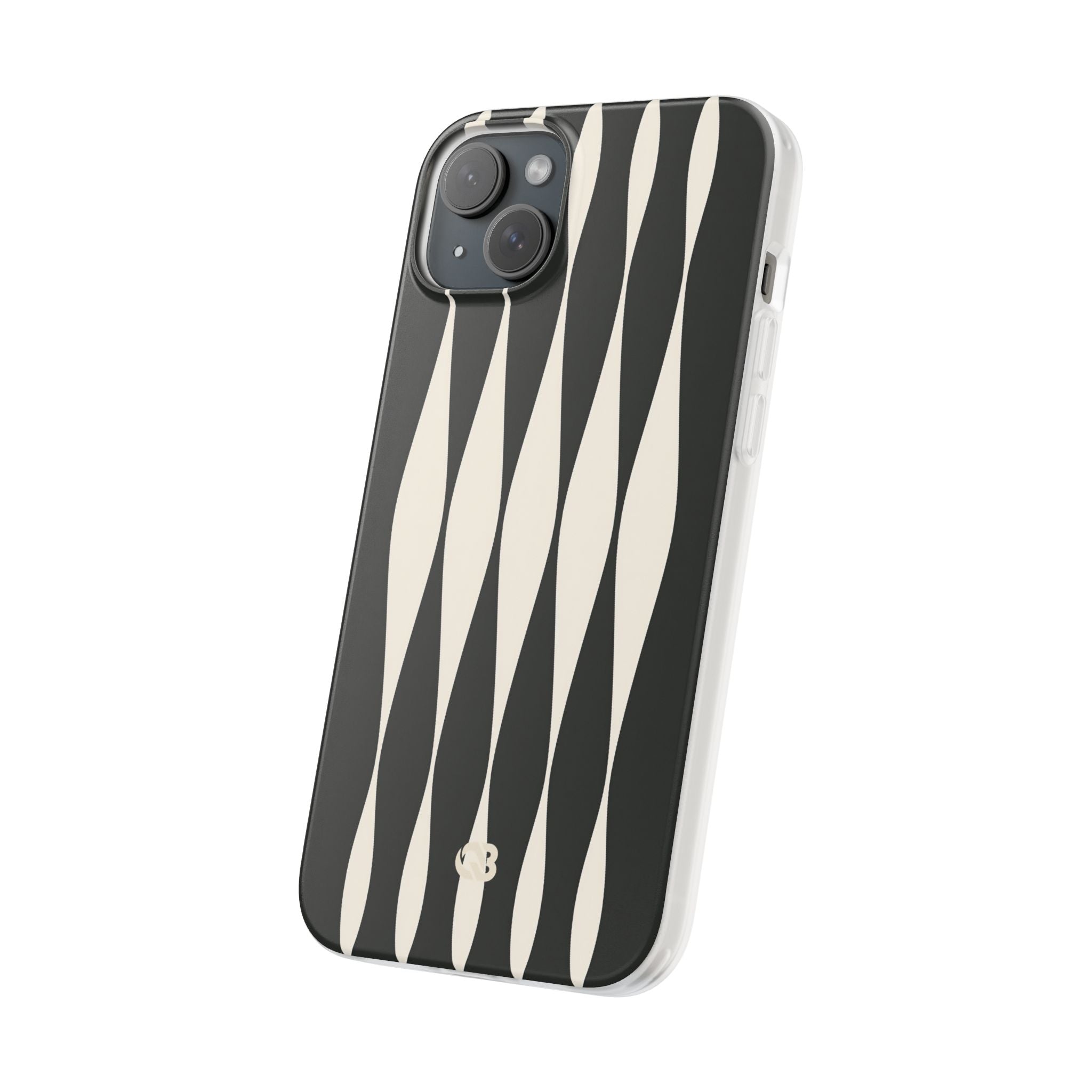 Black Lite Phone Case for iPhone - Ivory Spindle Grid