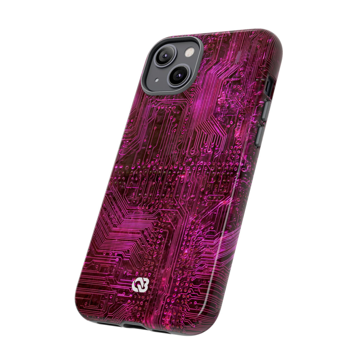 Magenta Circuit Trace · Tough Phone Case for iPhone · Pink