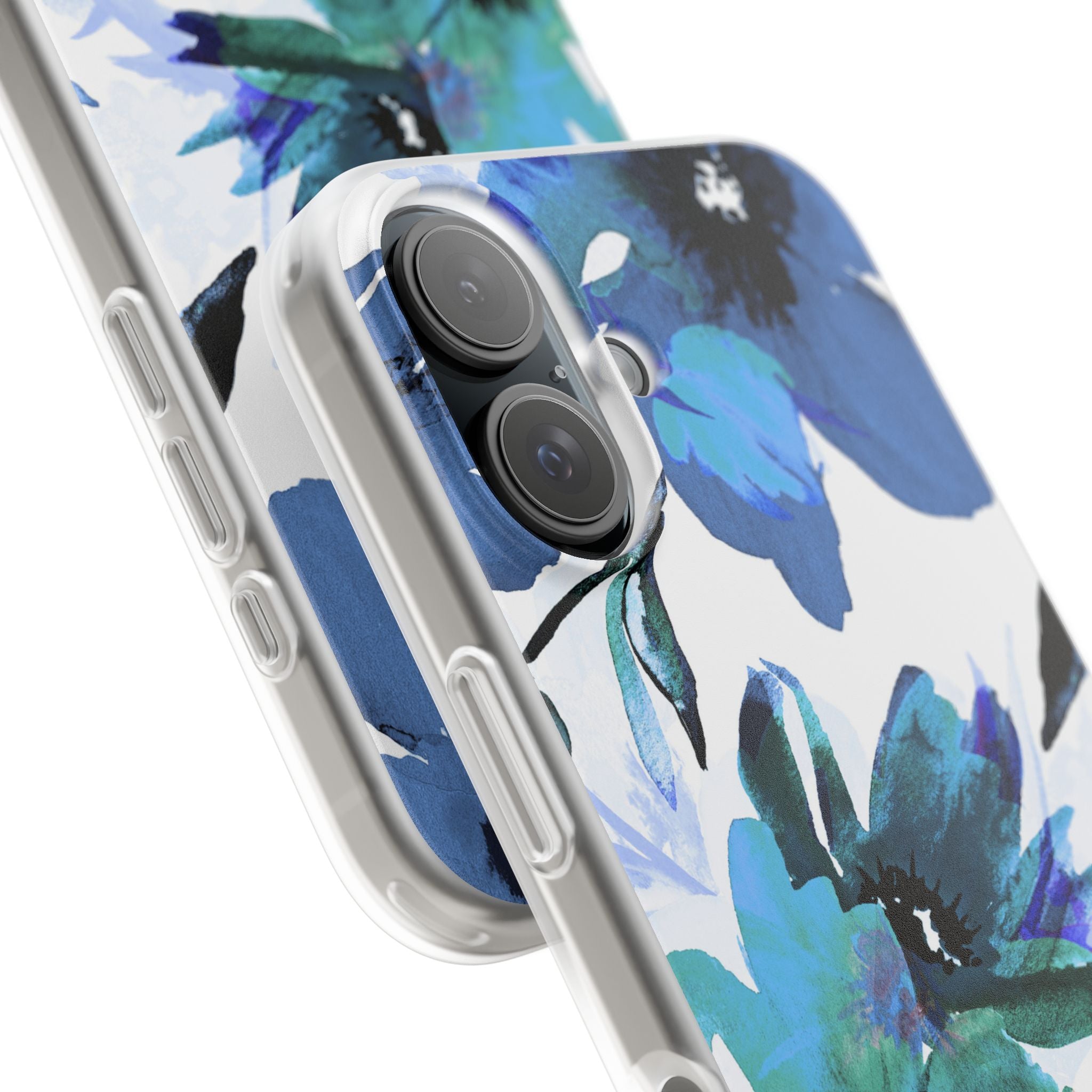 Blue Blossom Radiance iPhone 16 Case - Soft