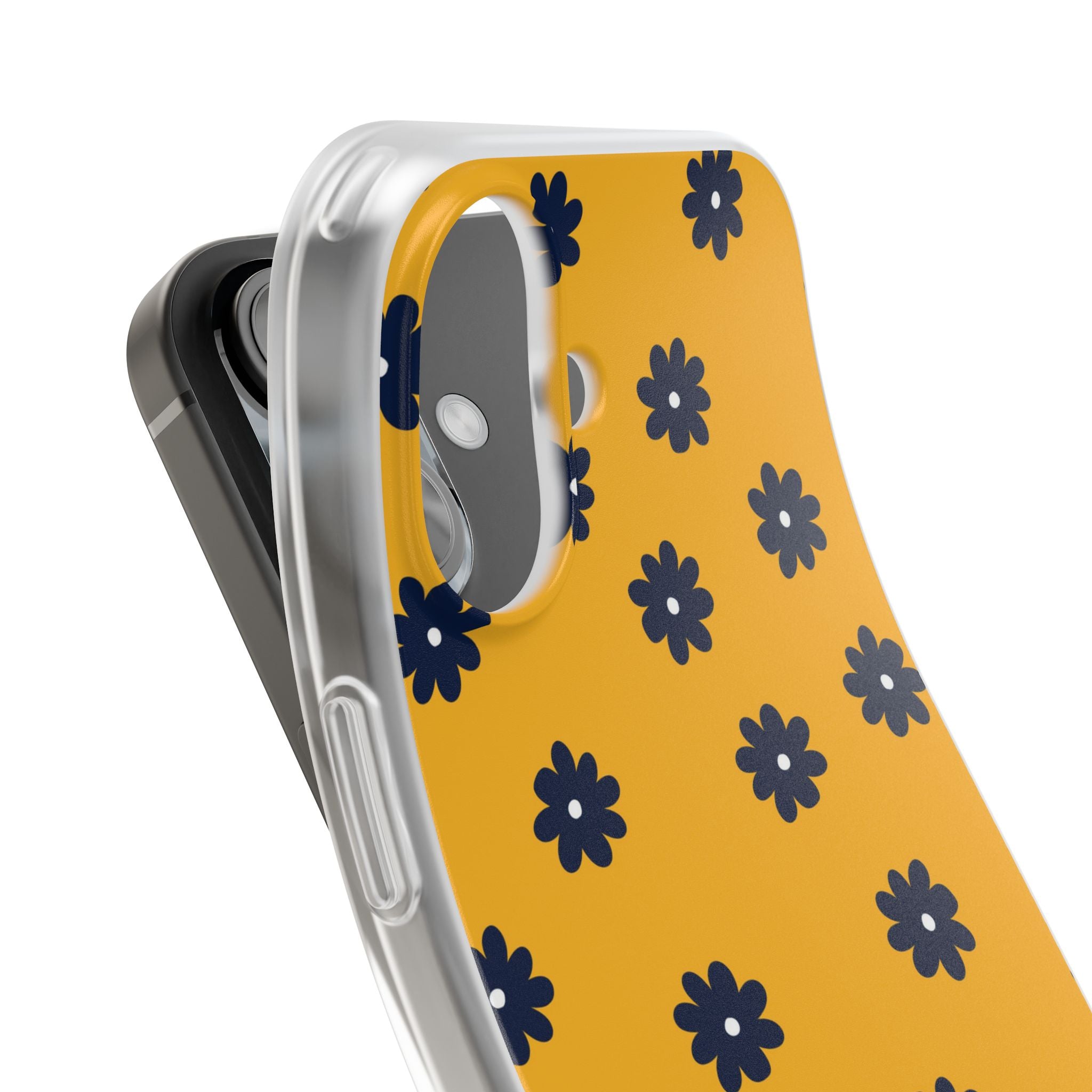 Navy Daisy Mustard · Soft Phone Case for iPhone