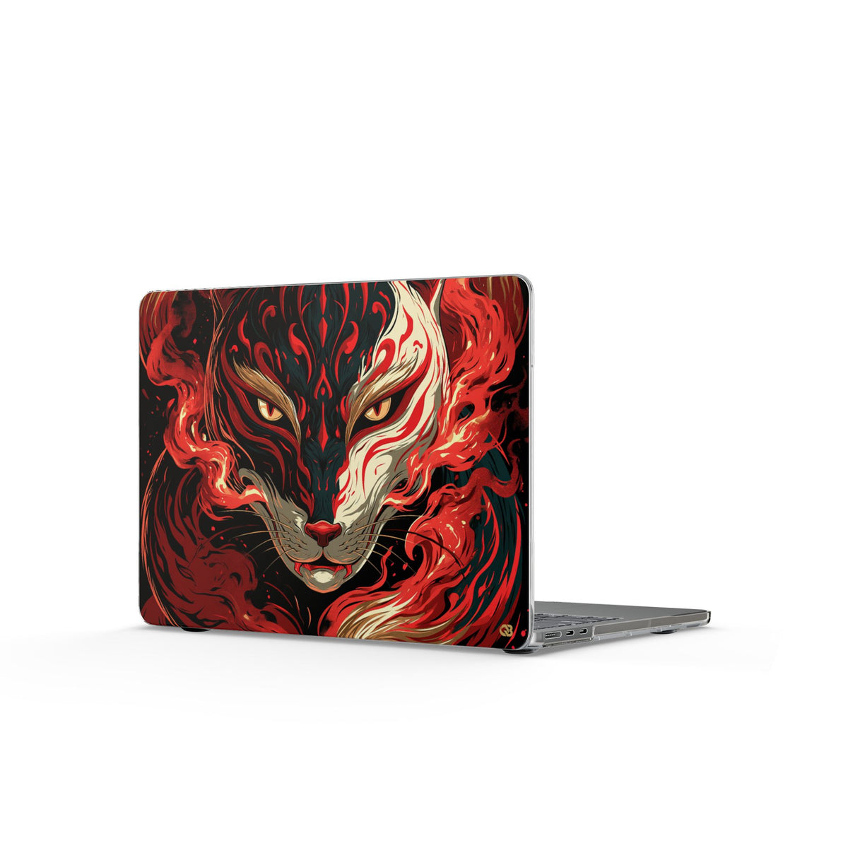 Crimson Kitsune Spirit · Clear Hard Case for MacBook · Red
