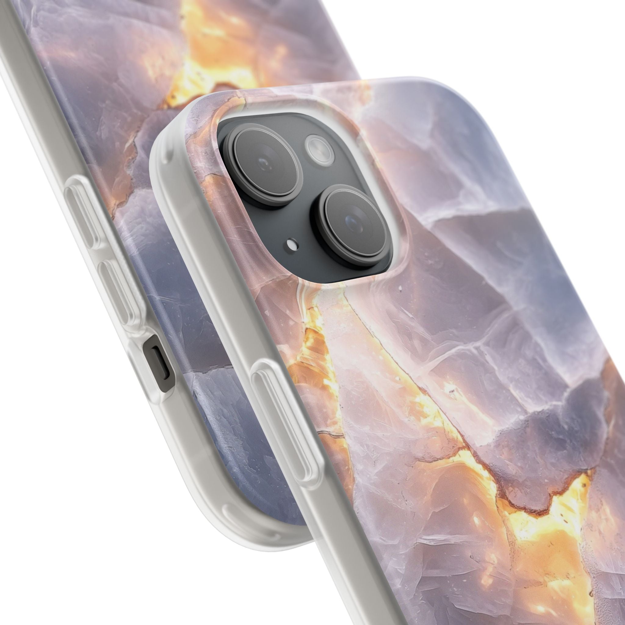 Kristallivehkeet iPhone 15 -pehmeä suojakotelo