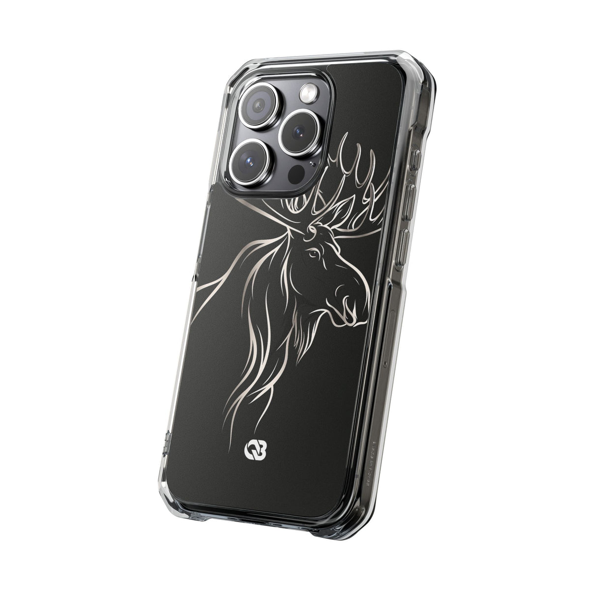 Nordic Moose Contour · Clear Impact Magnetic Phone Case for iPhone · Black