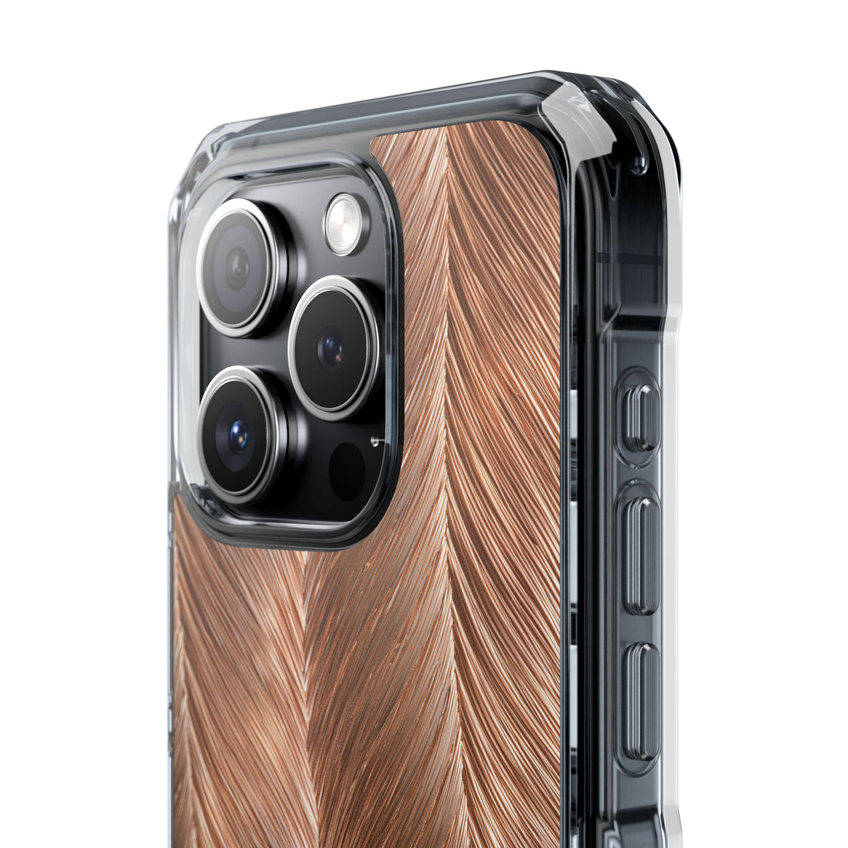 Rose Gold Weave · Clear Impact Magnetic Phone Case for iPhone · Brown