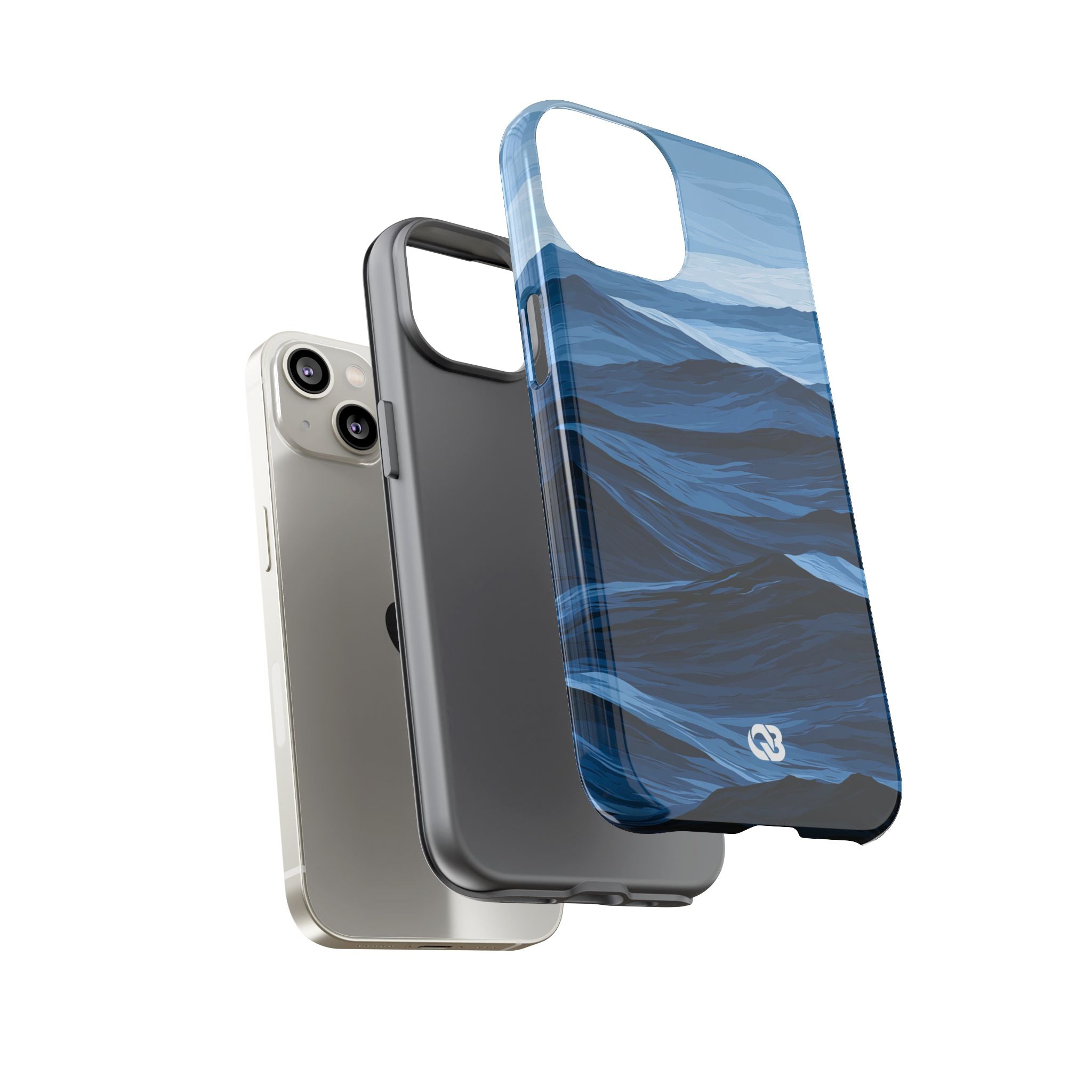 Blue Tough Phone Case for iPhone - Cobalt Ridge Tides