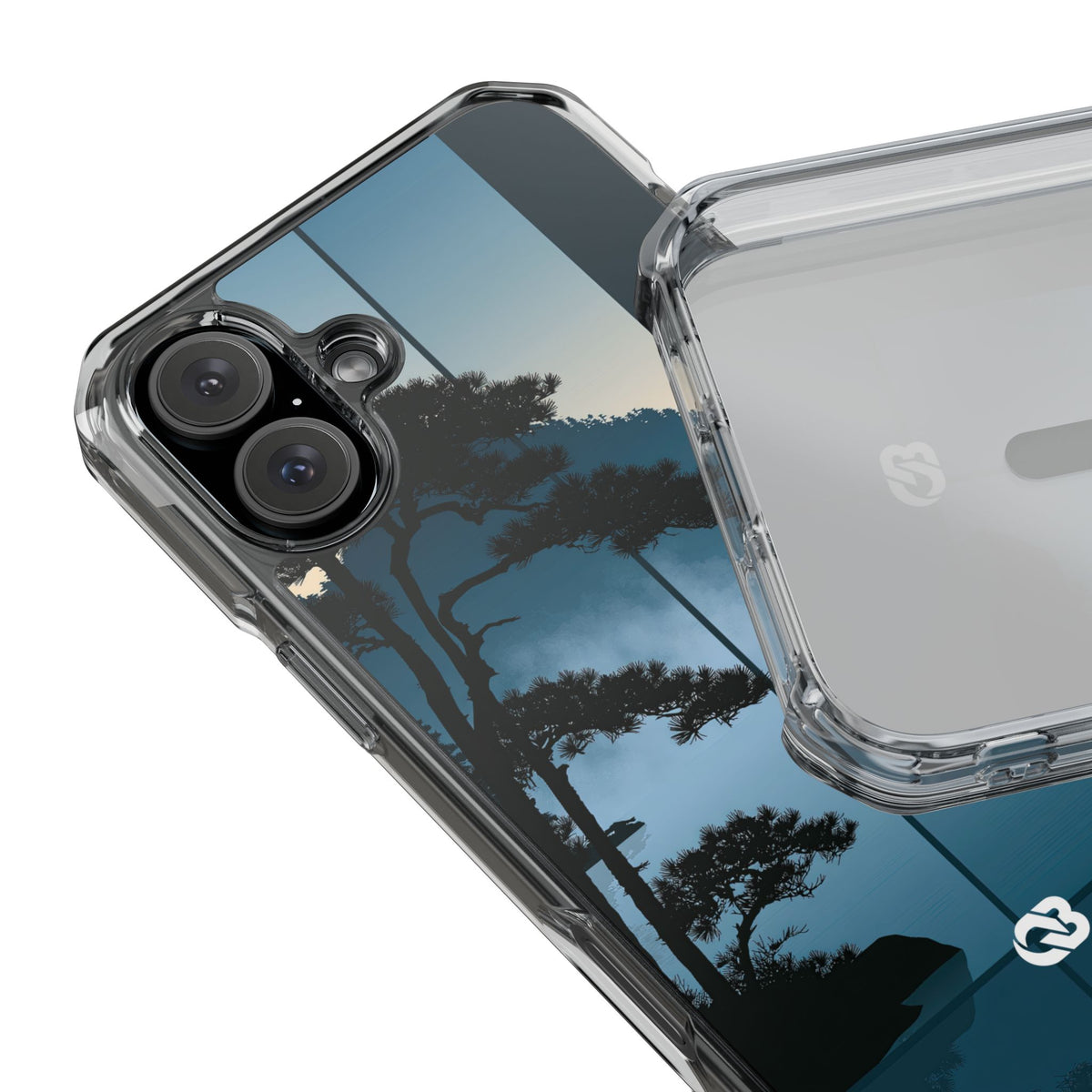 Misty Pine Horizon · Clear Impact Magnetic Phone Case for iPhone · Teal