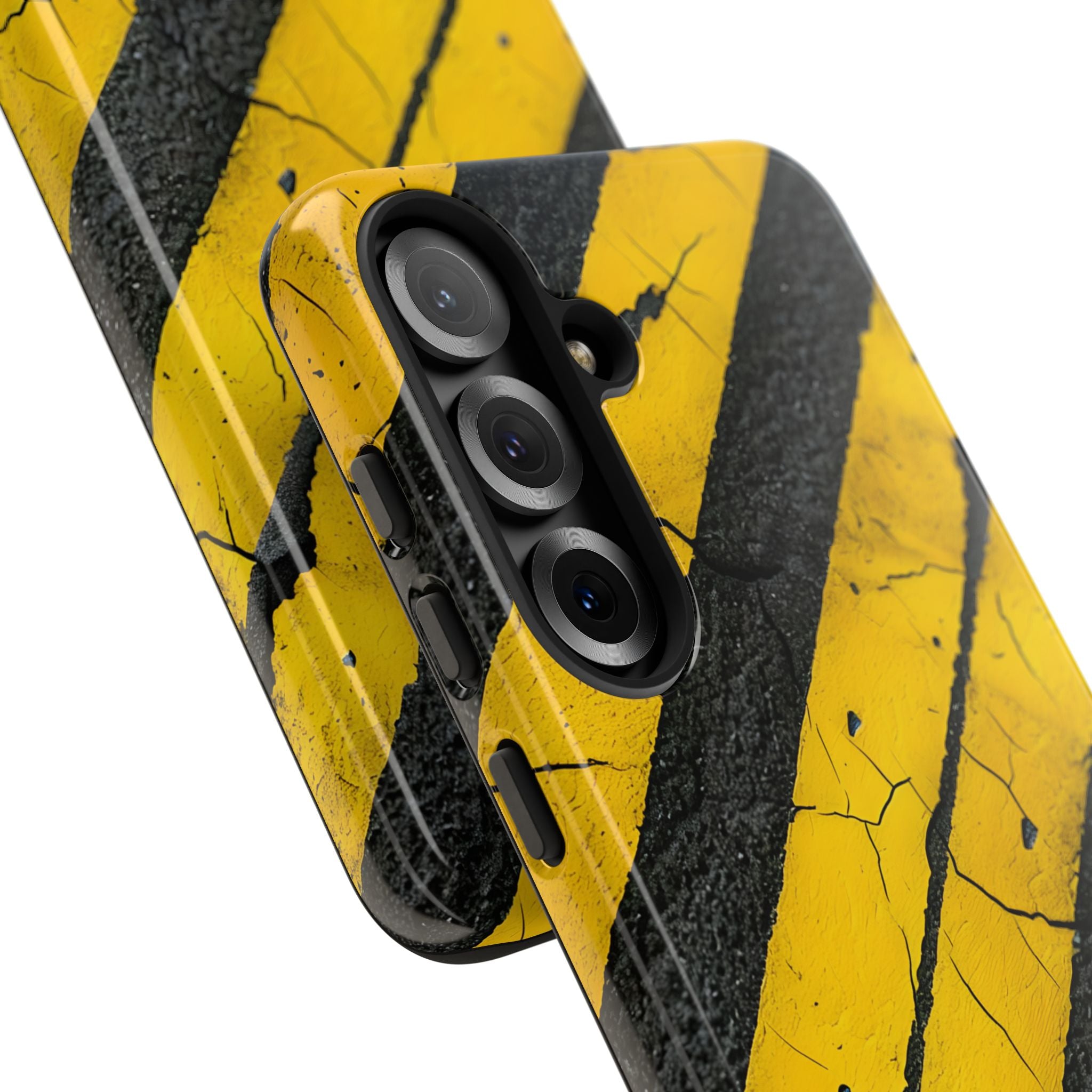 Geel gestreepte distress Samsung S25 Plus hoesje - Tough