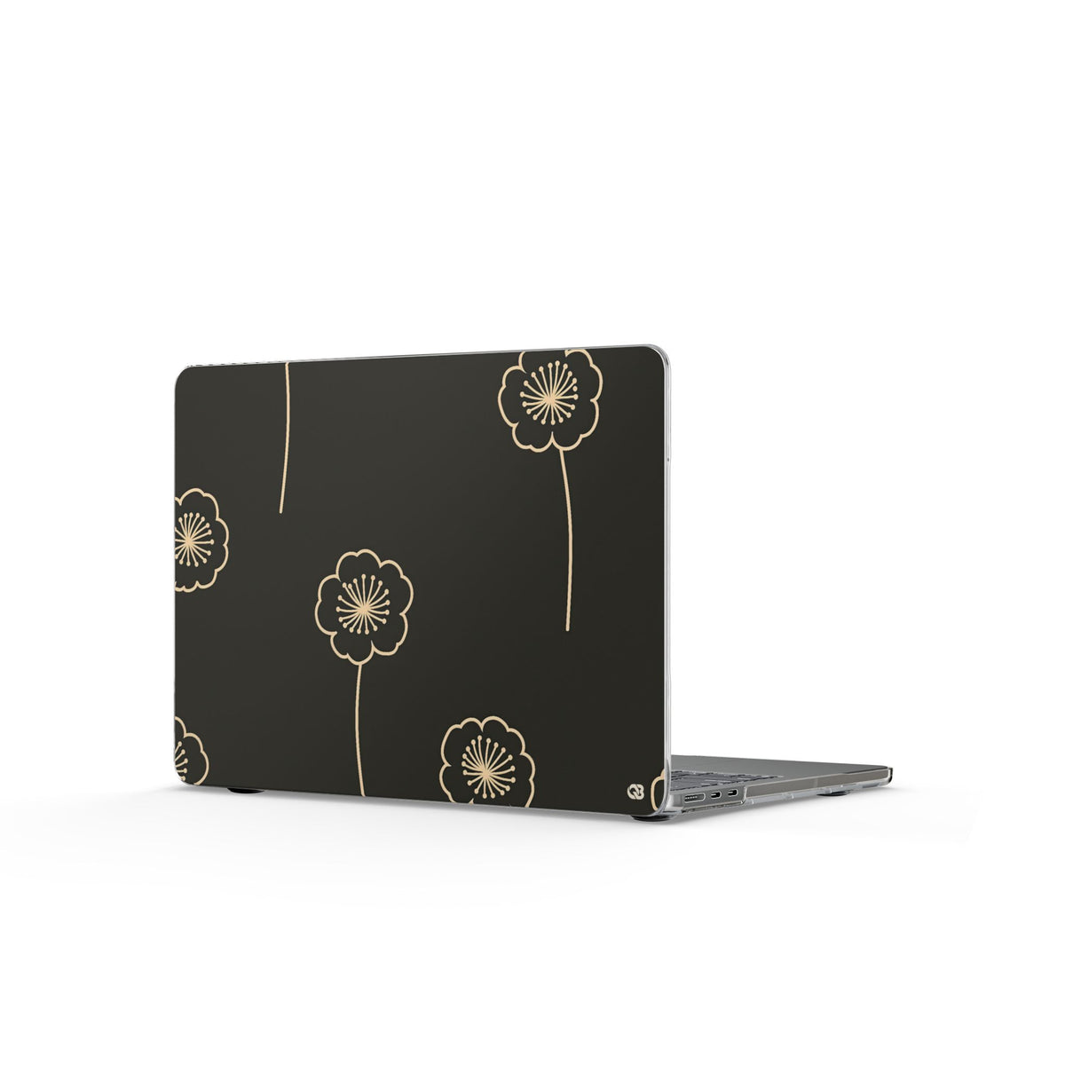Nocturne Bloom Contours · Clear Hard Case for MacBook · Black