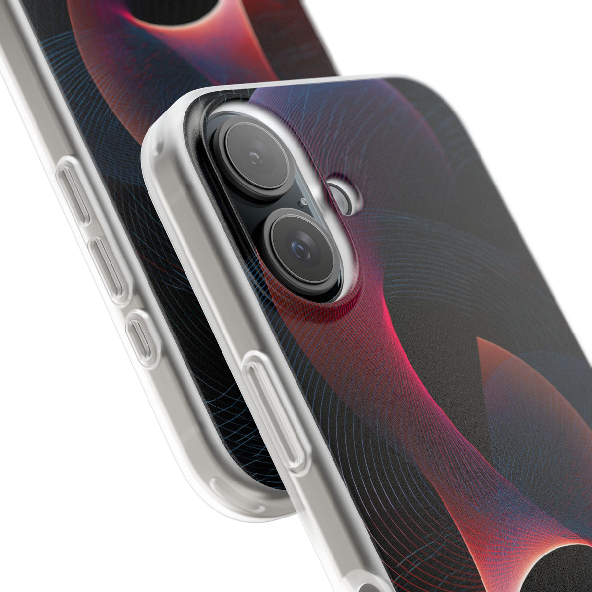 Black Lite Phone Case for iPhone - Cobalt Crimson Flux