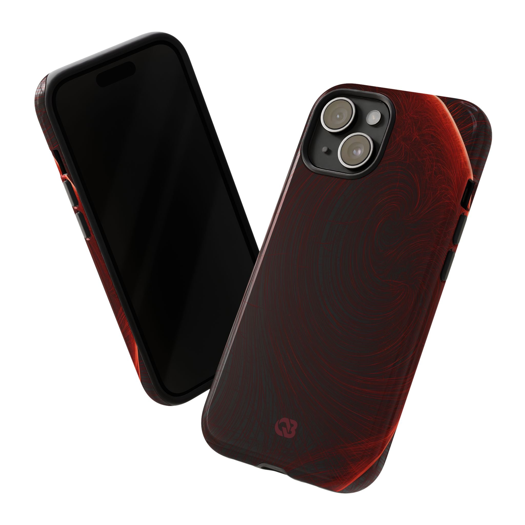 Red Tough Phone Case for iPhone - Crimson Flare Flux