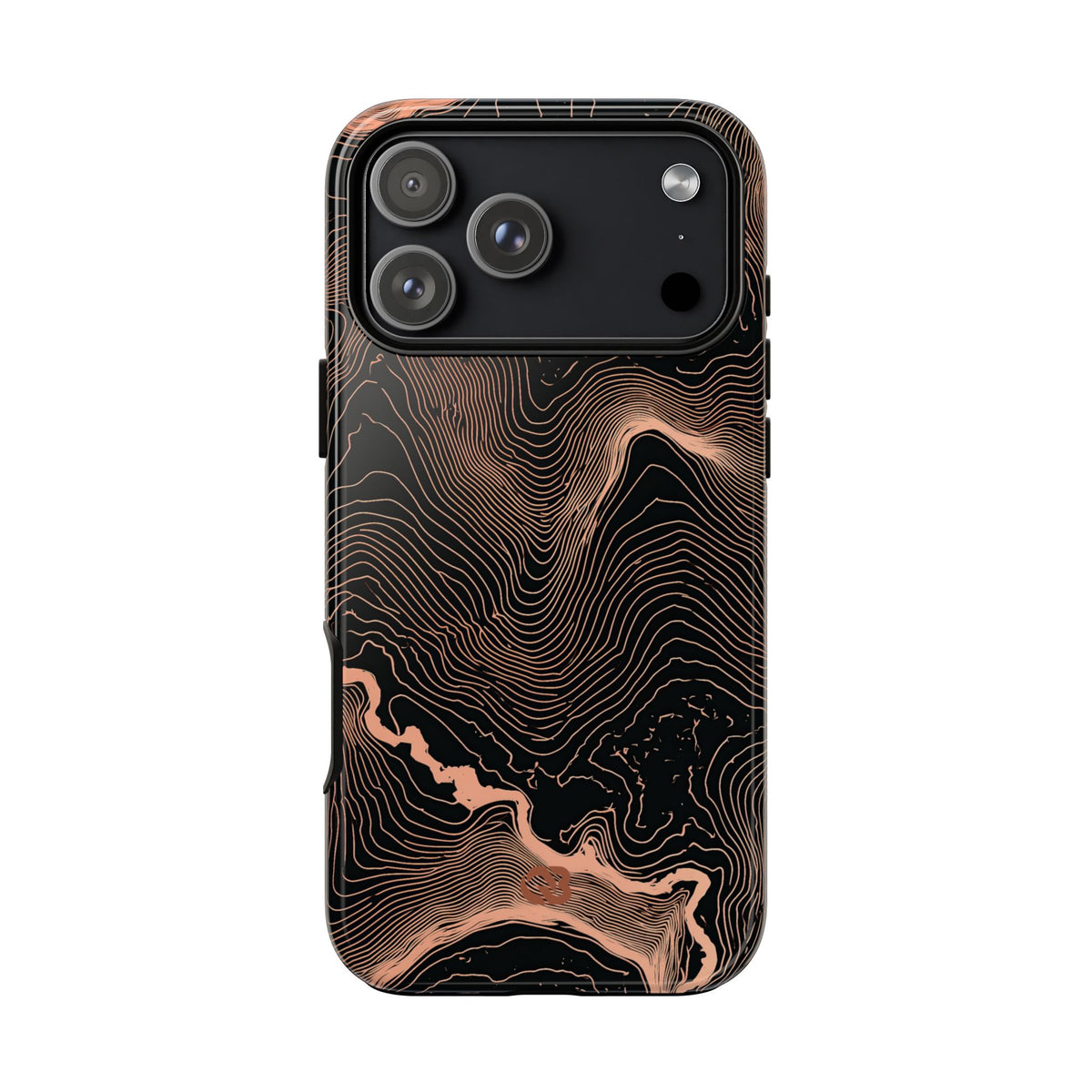 Orange Tough Phone Case for iPhone - Salmon Ridge Topo
