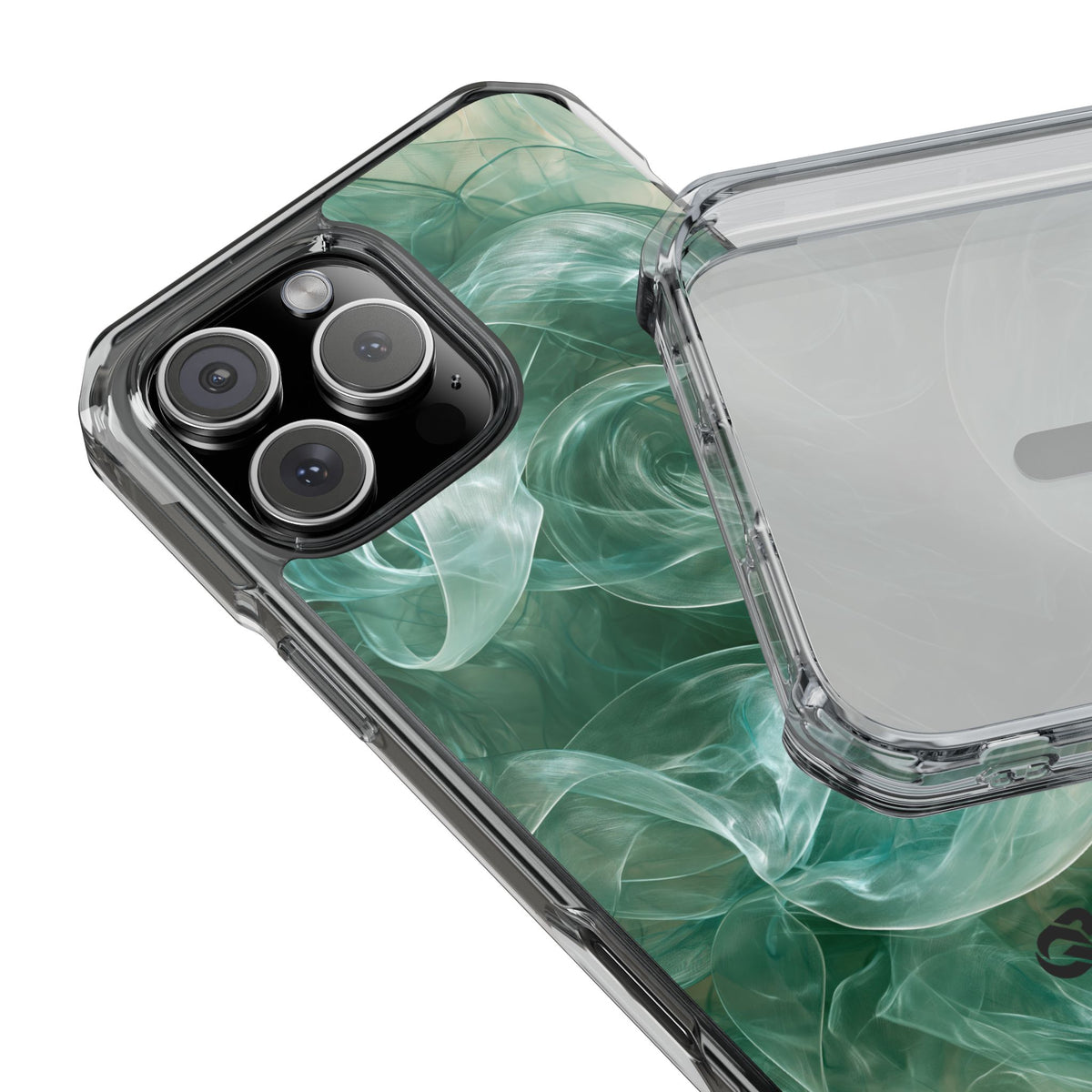 Translucent Aqua Flow · Clear Impact Magnetic Phone Case for iPhone · Teal