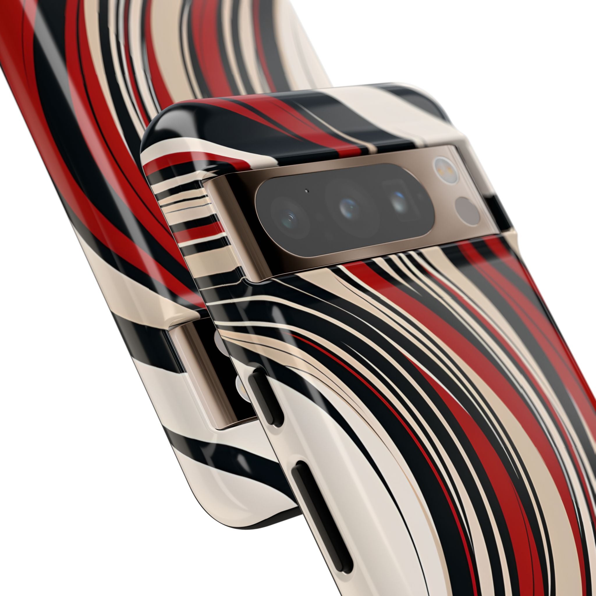 Crimson Flow Waves · Tough Coque de téléphone pour Google Pixel