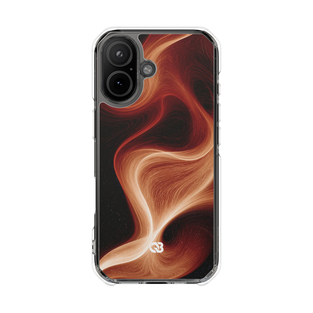 Solar Ember Flow · Clear Impact Magnetic Phone Case for iPhone · Orange
